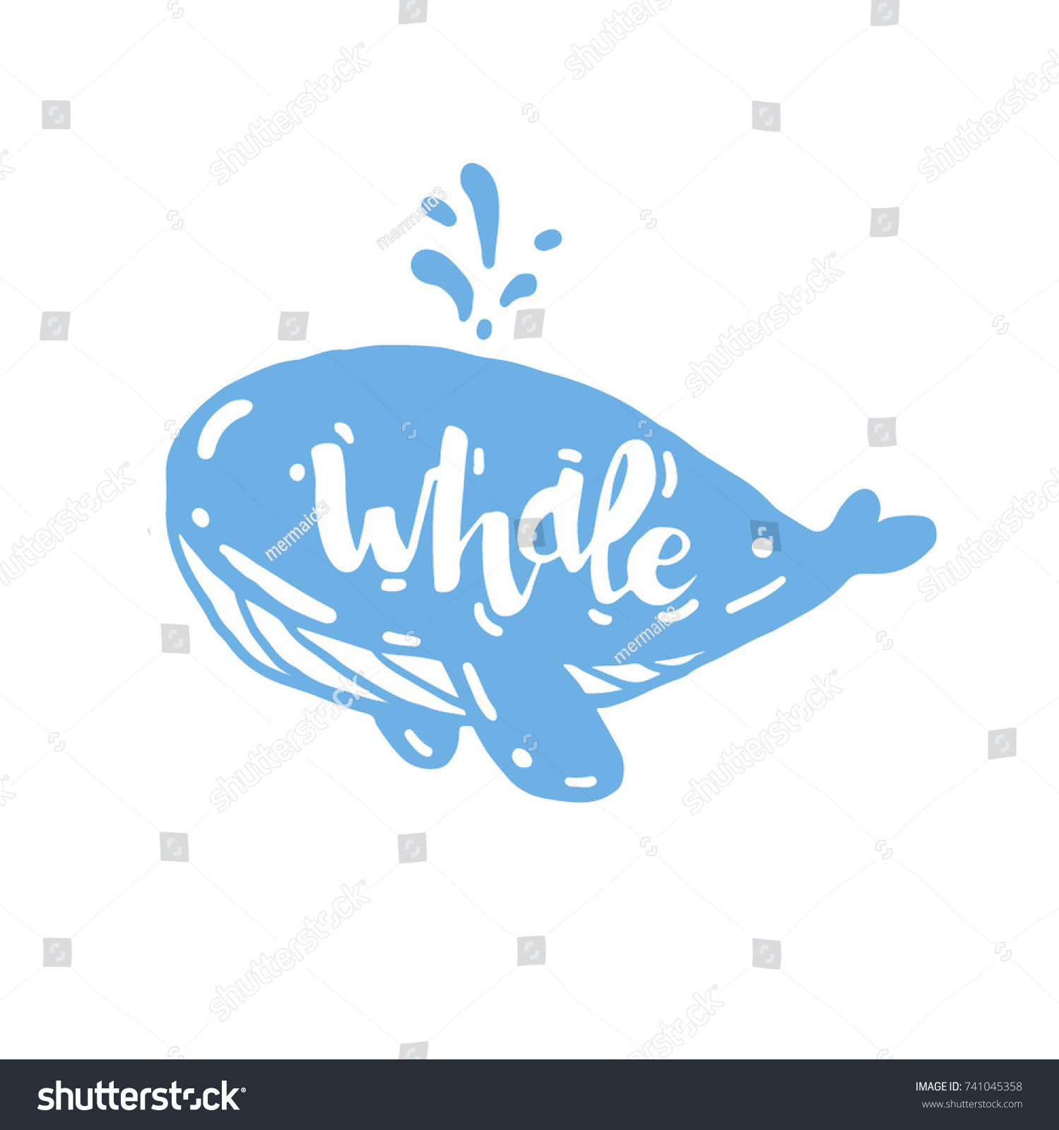 Whale Lettering Design Stock Vector (Royalty Free) 741045358