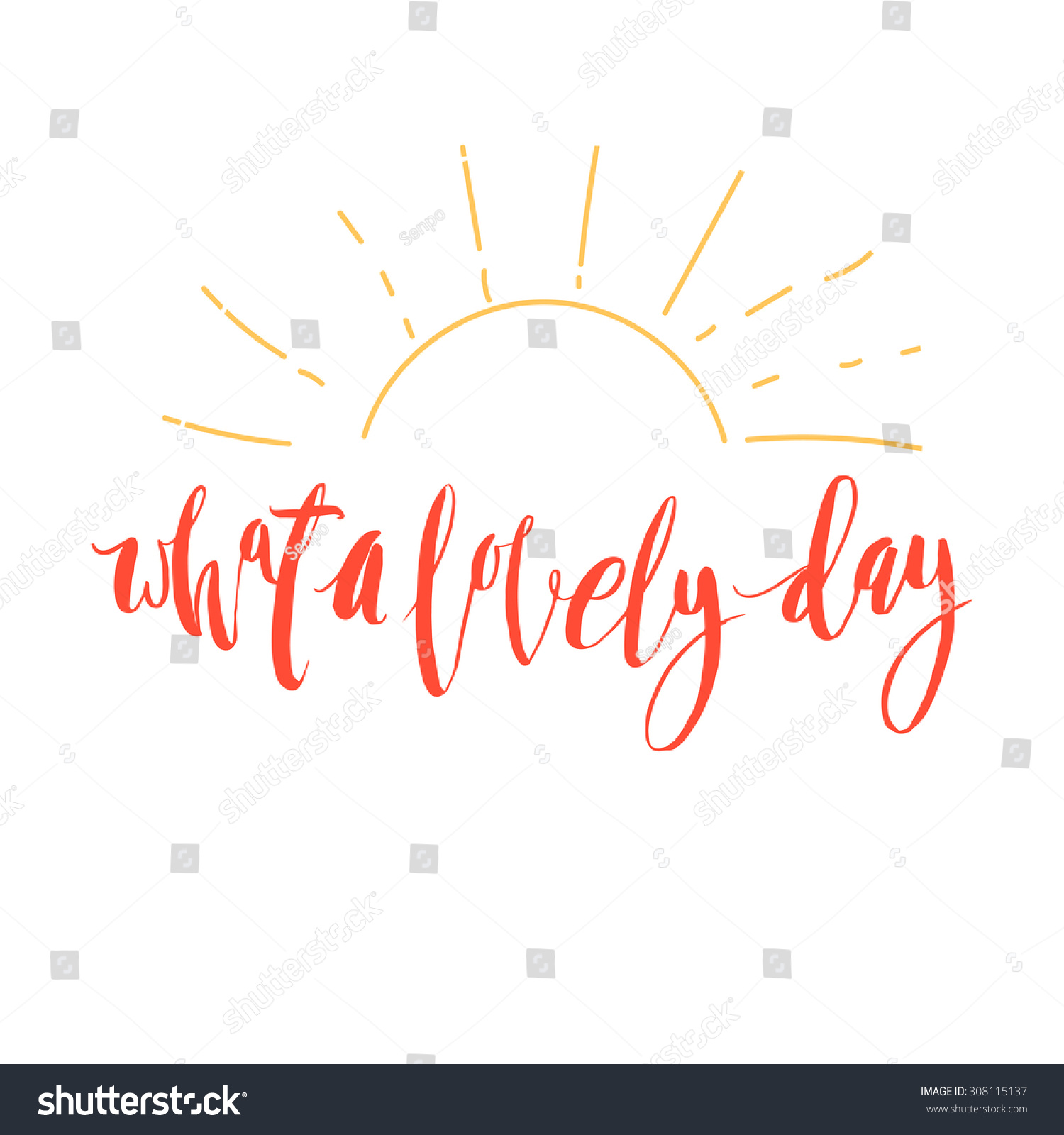 What a lovely day Hand lettering calligraphy quote