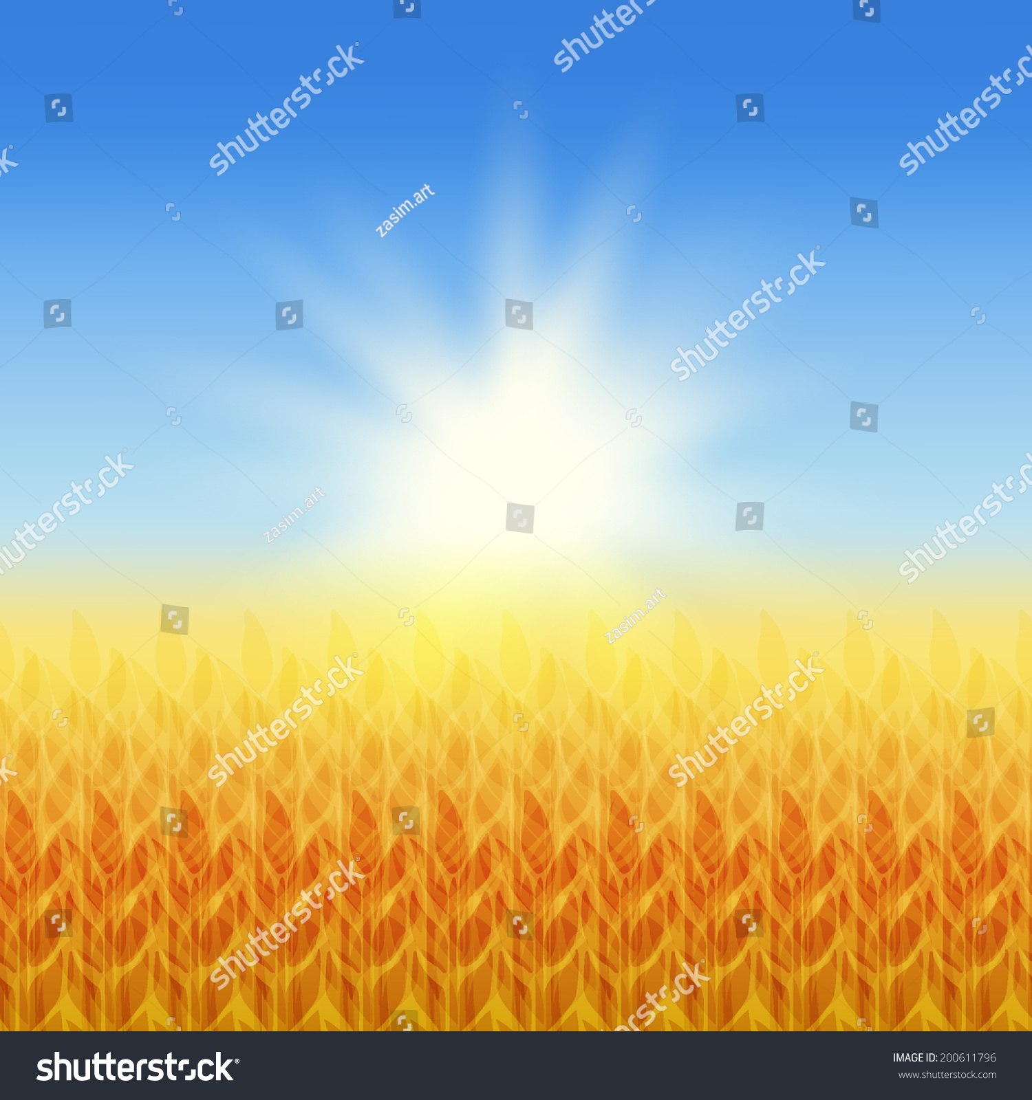 Wheat Field Vector Illustration Stock Vector (Royalty Free) 200611796