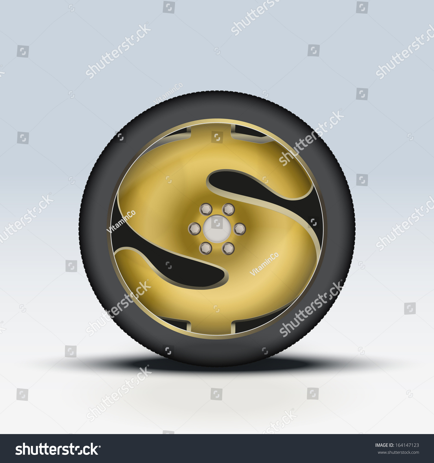 Wheel Disk Gold Dollar Sign Financial Stock Vector 164147123 - Shutterstock