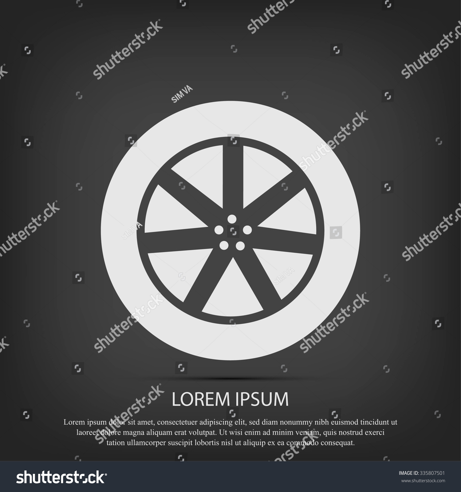 Wheel Icon Stock Vector (Royalty Free) 335807501 | Shutterstock