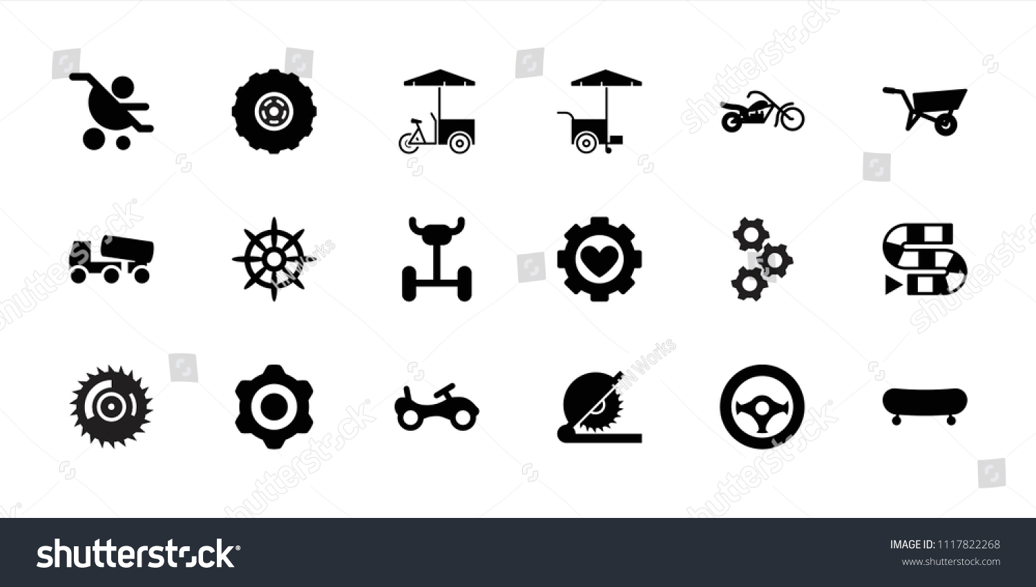 SVG of Wheel icon. collection of 18 wheel filled icons such as bike, concrete mixer, dice game, skate, baby carriage, fast food cart, helm. editable wheel icons for web and mobile. svg