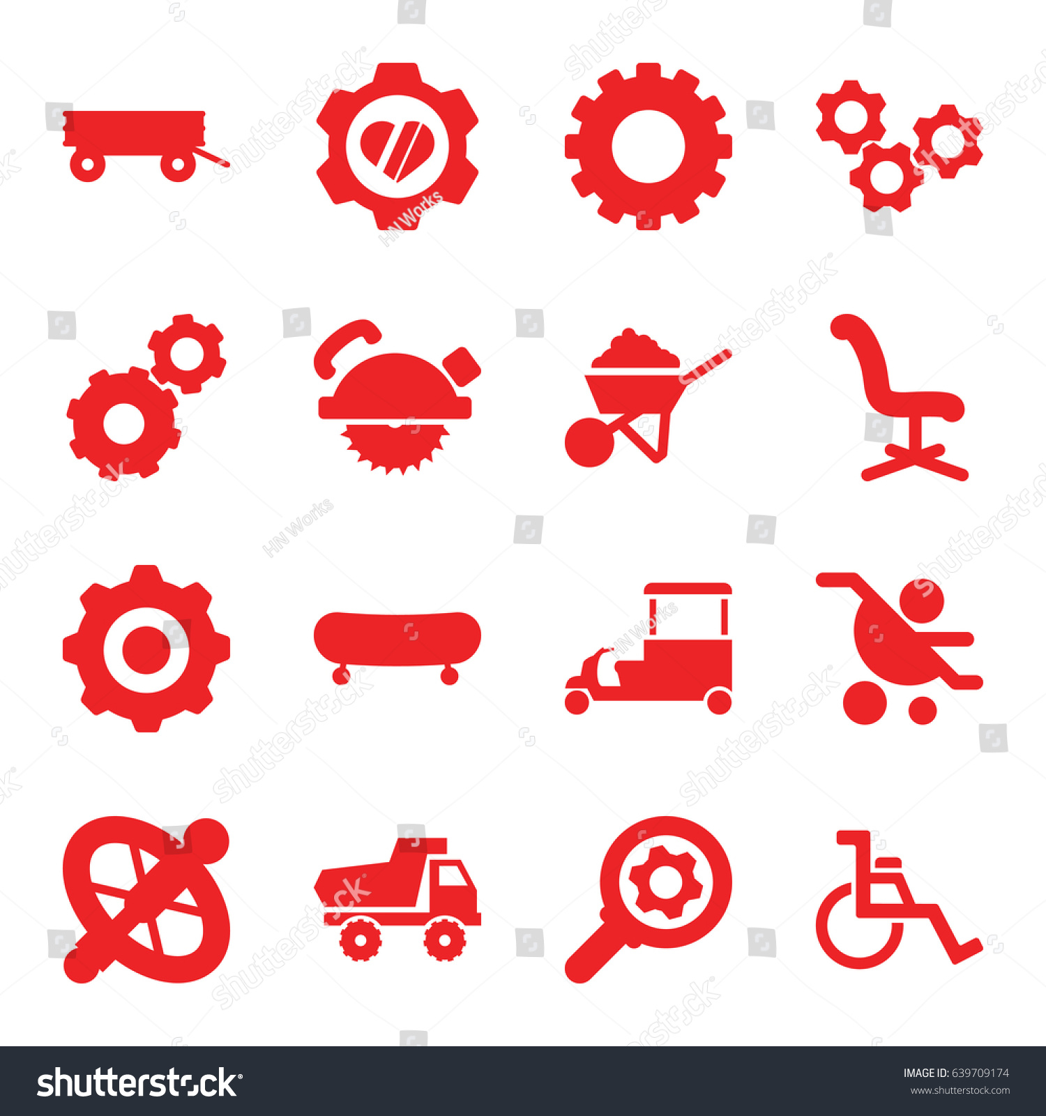 Wheel Icons Set Set 16 Wheel Stock Vector Royalty Free