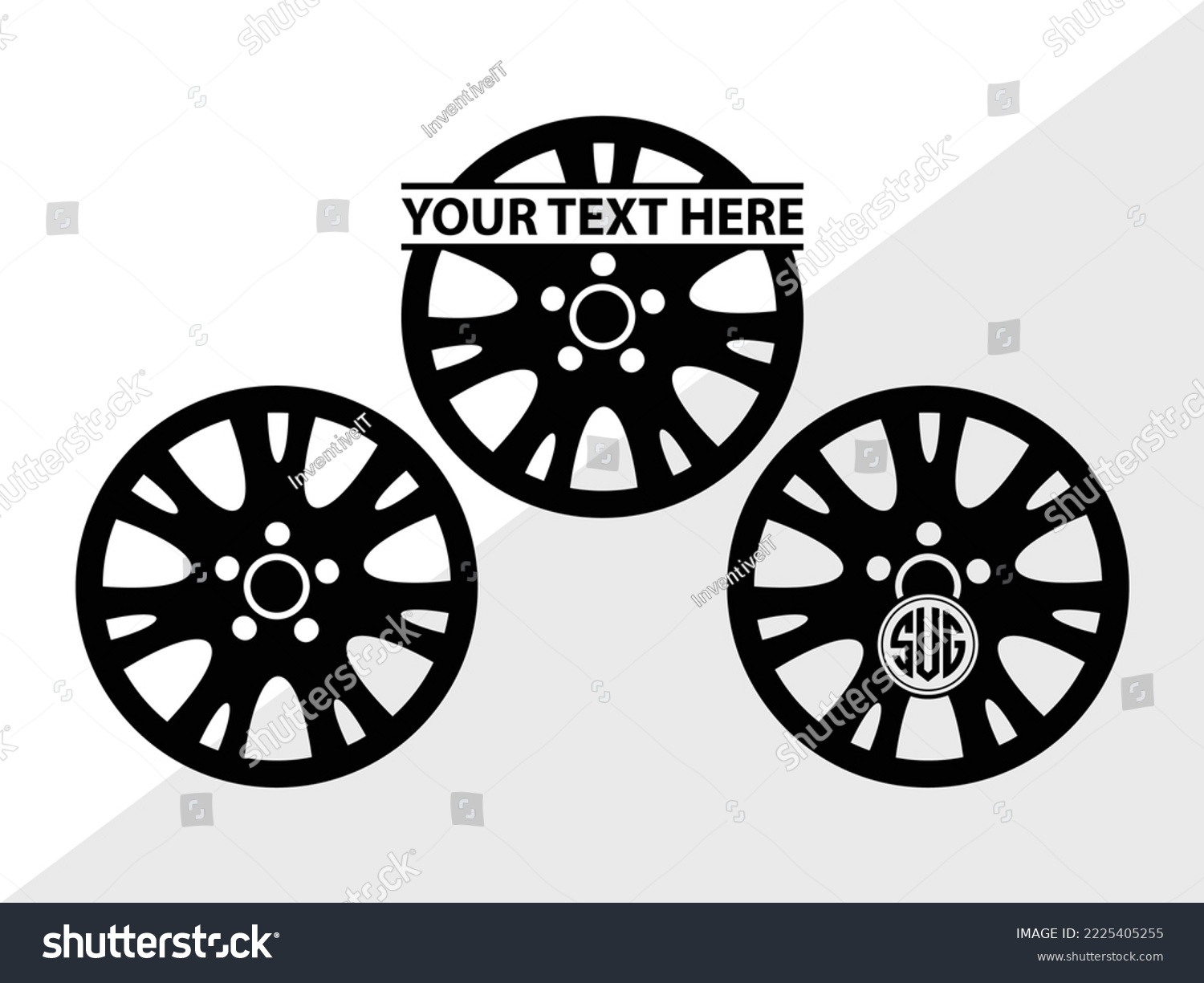 SVG of Wheel Monogram Printable Vector Illustration svg