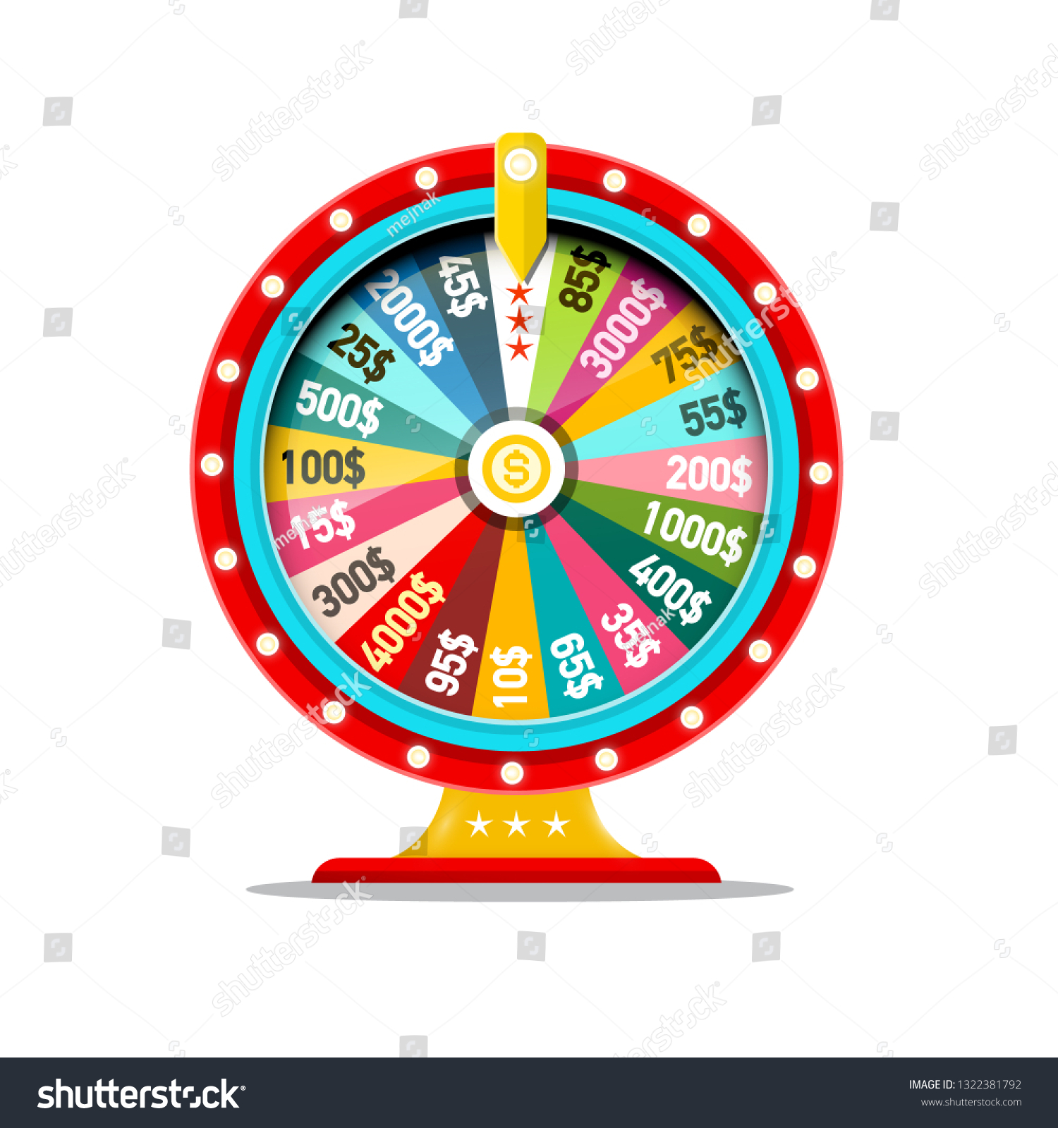 Wheel Fortune Vector Symbol Money Game Stock Vector (Royalty Free ...