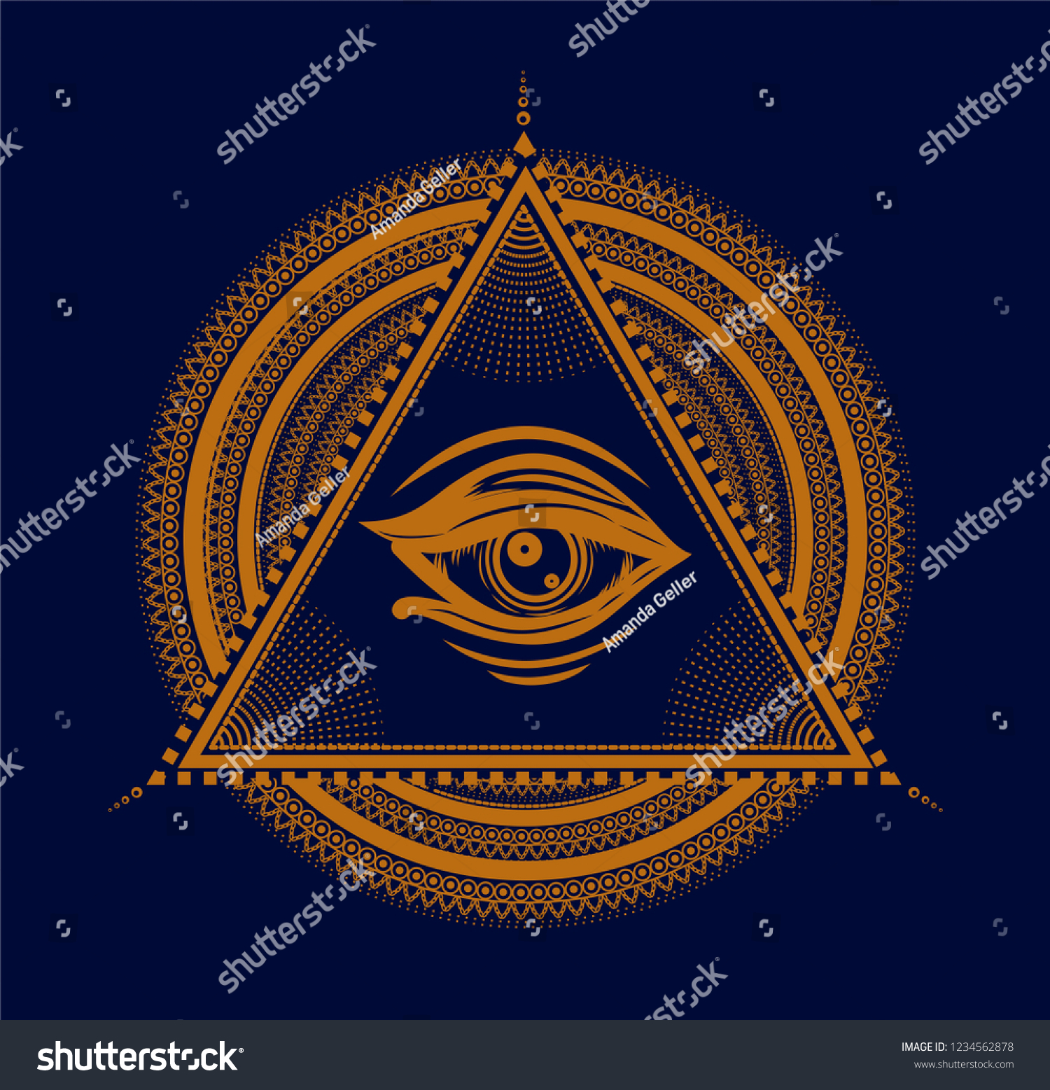 Wheel Samsara All Seeing Eye Symbol Stock Vector (Royalty Free ...