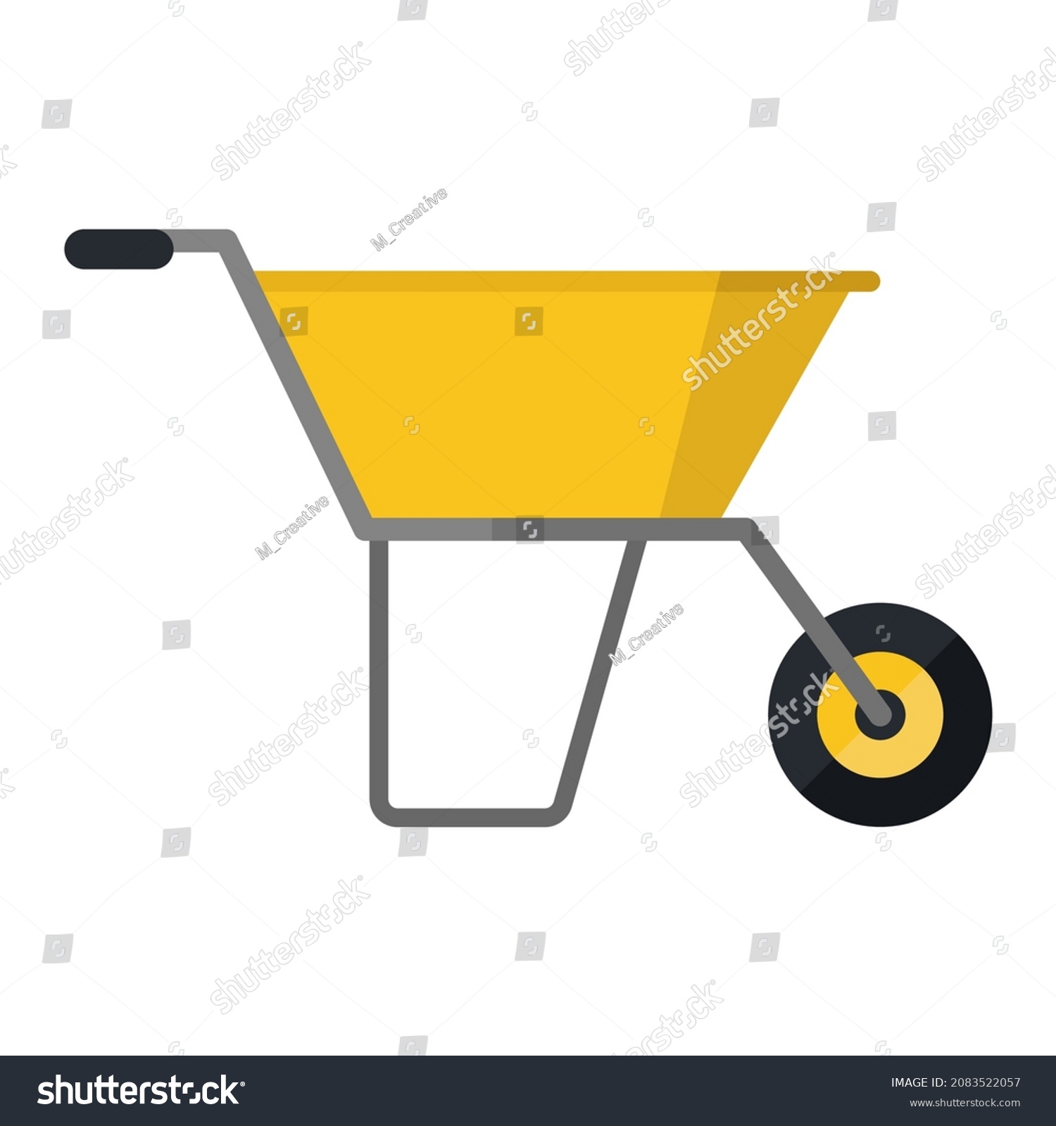Wheelbarrow Flat Clipart Vector Illustration Stock Vector (Royalty Free ...