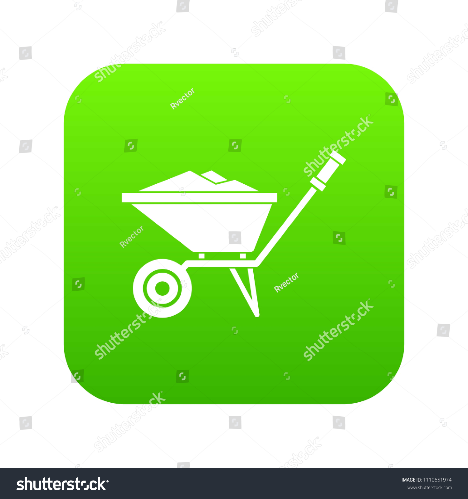 SVG of Wheelbarrow icon digital green for any design isolated on white vector illustration svg