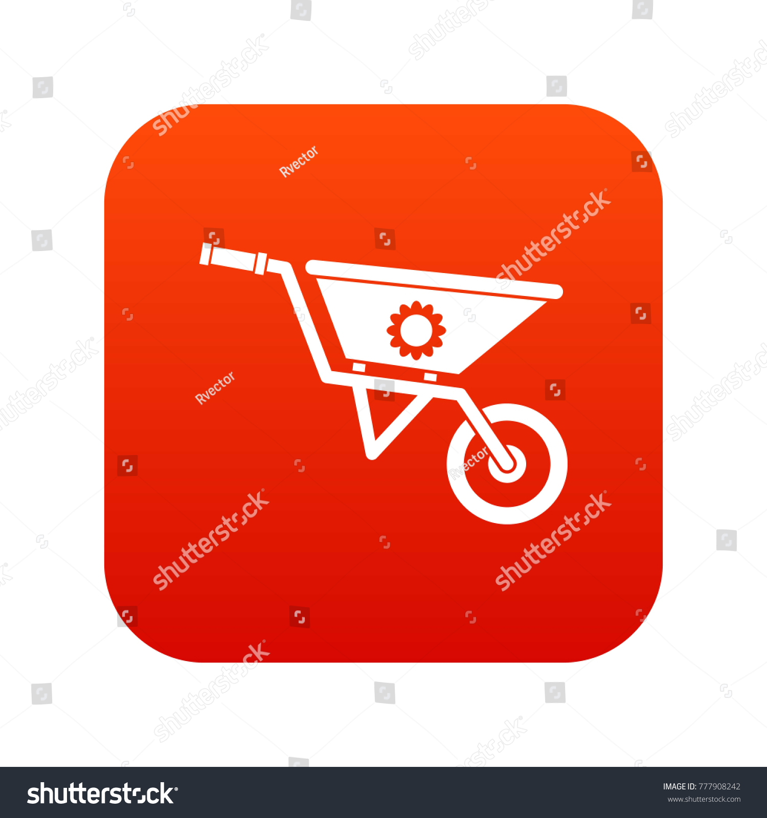 SVG of Wheelbarrow icon digital red for any design isolated on white vector illustration svg