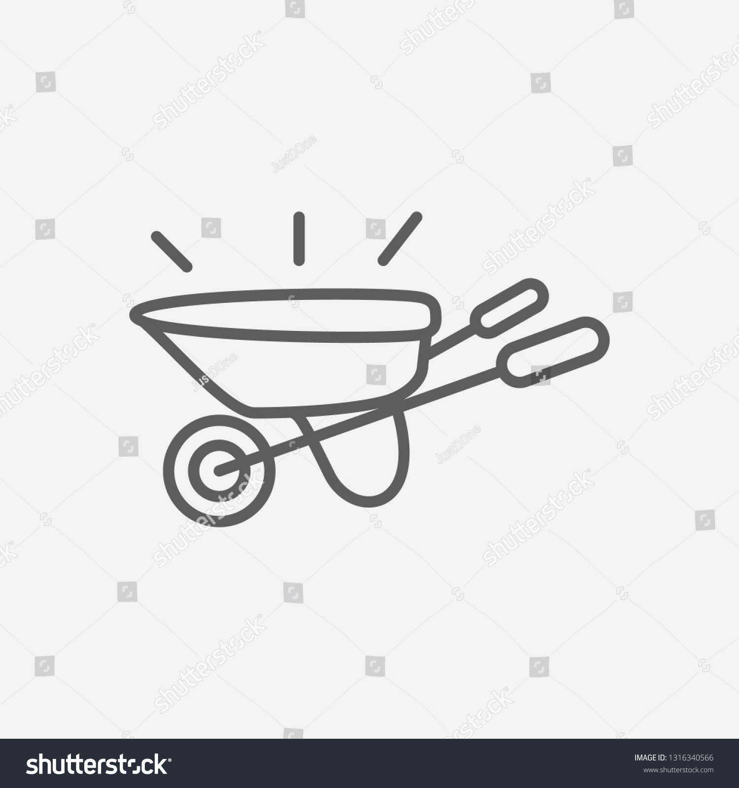 Wheelbarrow Icon Line Symbol Isolated Vector Stock Vector (Royalty Free ...