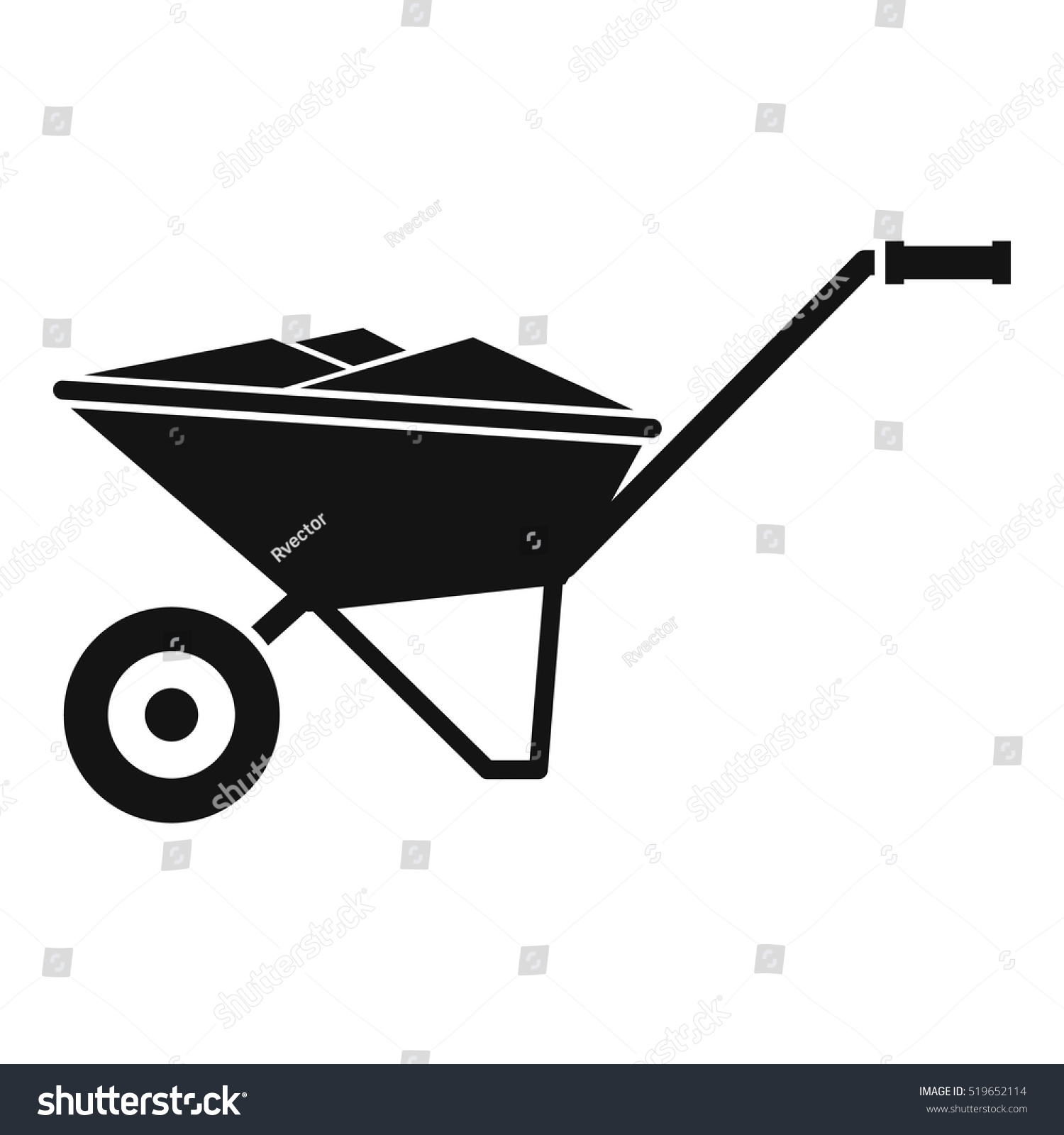 Wheelbarrow Icon Simple Illustration Wheelbarrow Vector Stock Vector ...