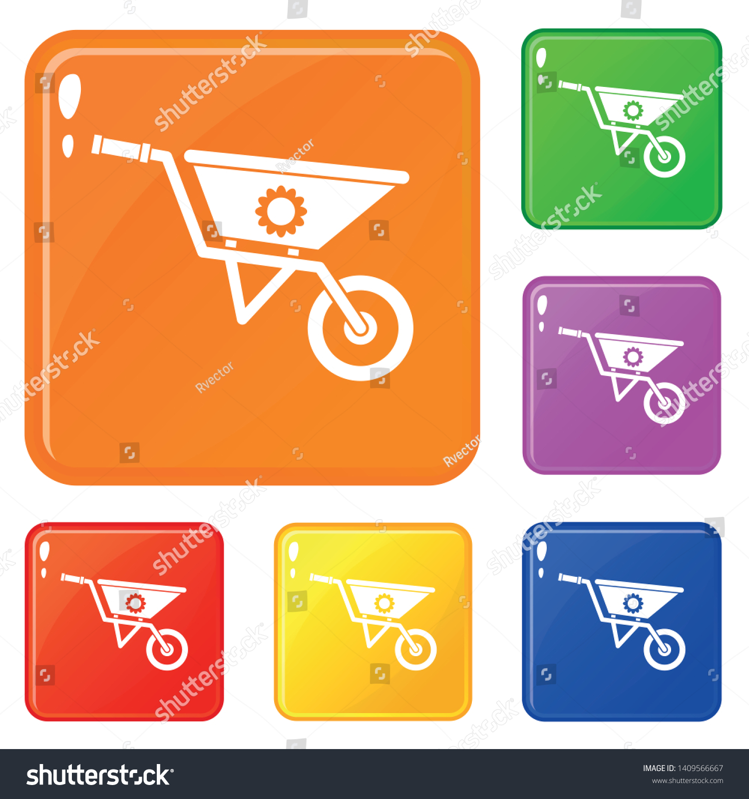 SVG of Wheelbarrow icons set collection vector 6 color isolated on white background svg