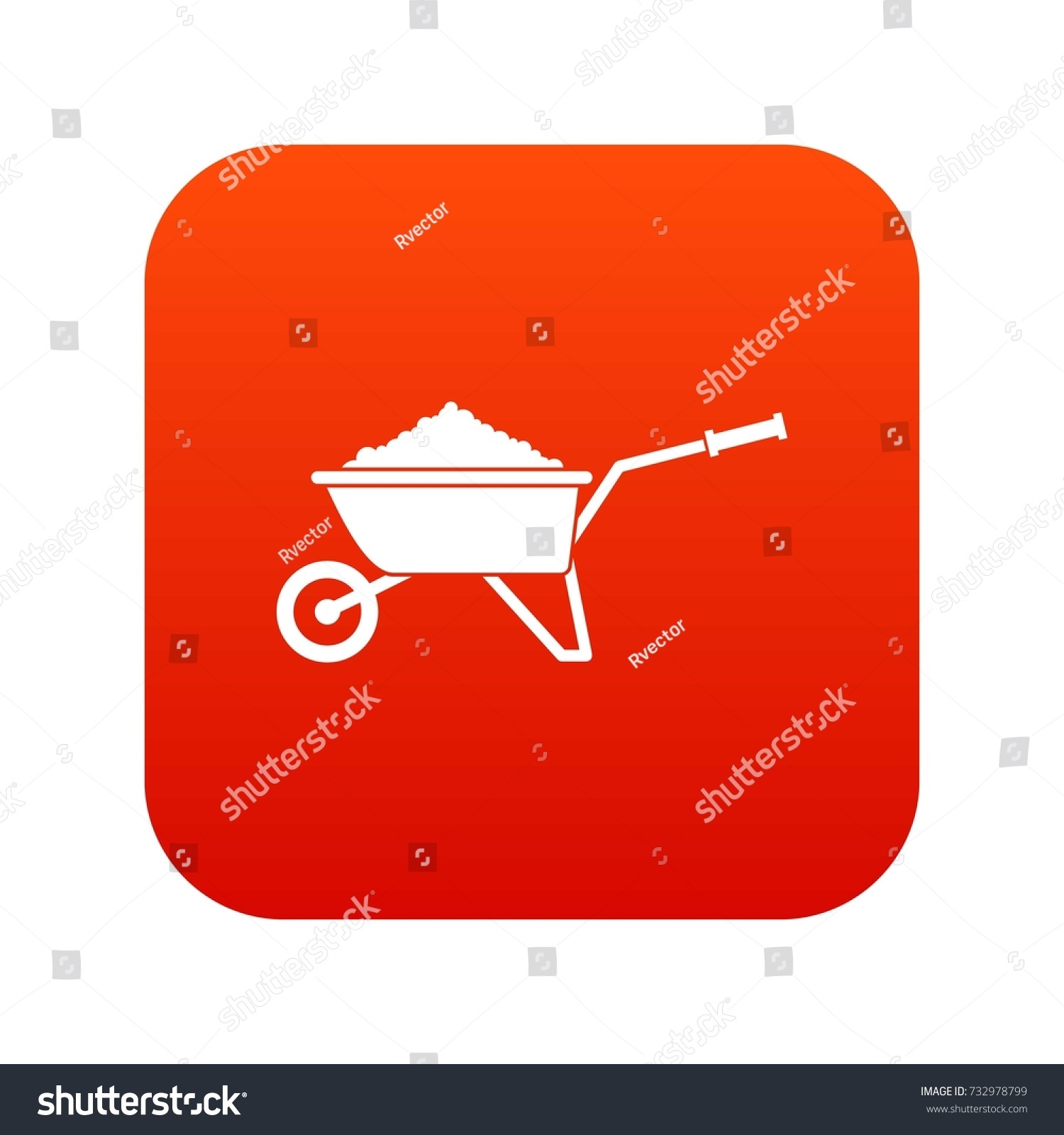 SVG of Wheelbarrow loaded with soil icon digital red for any design isolated on white vector illustration svg