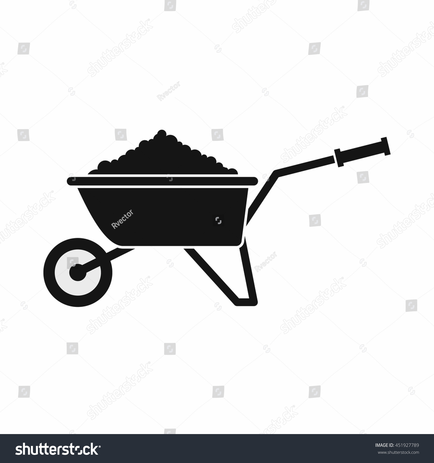SVG of Wheelbarrow loaded with soil icon in simple style isolated vector illustration svg