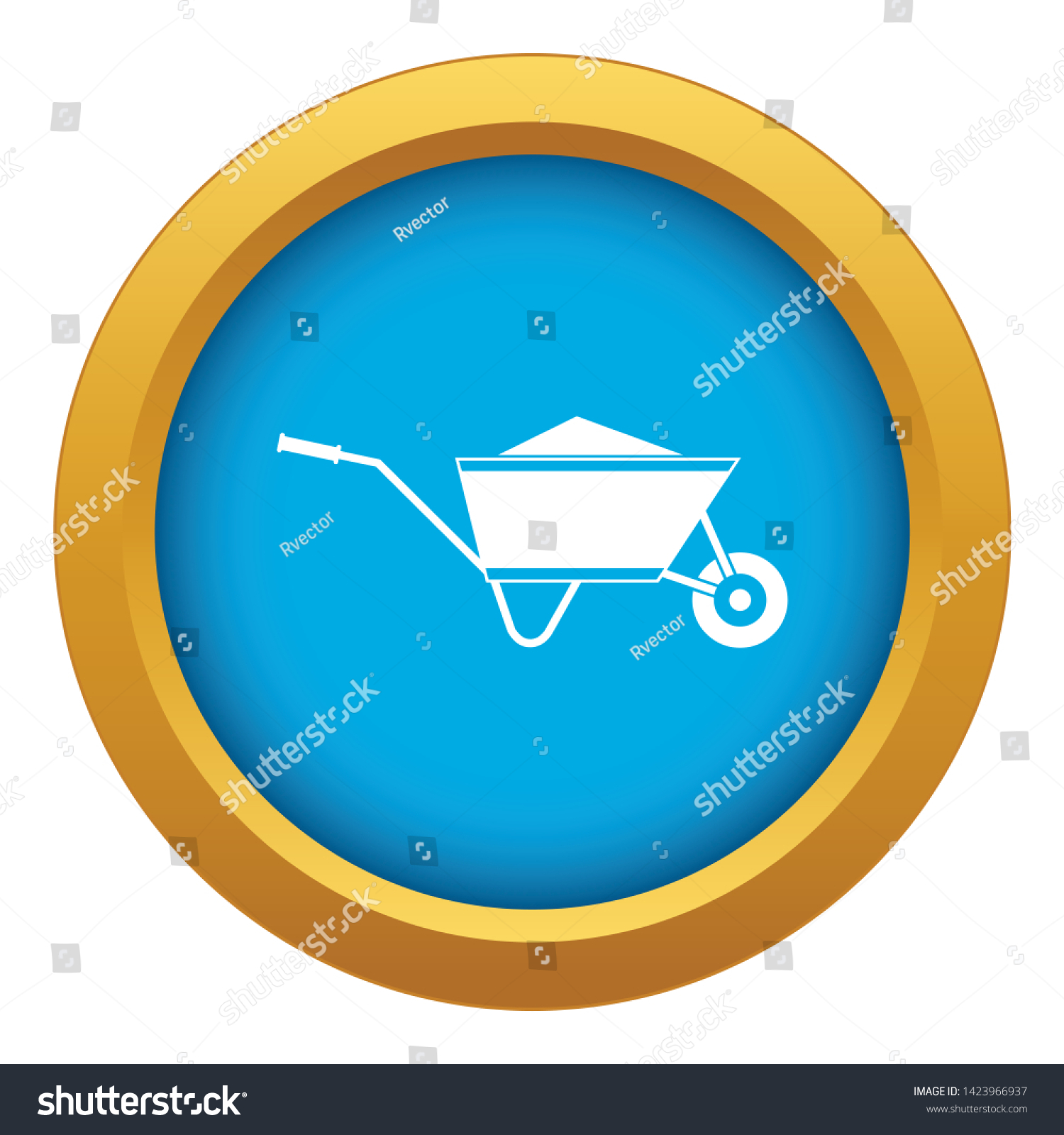 SVG of Wheelbarrow with sand icon blue vector isolated on white background for any design svg