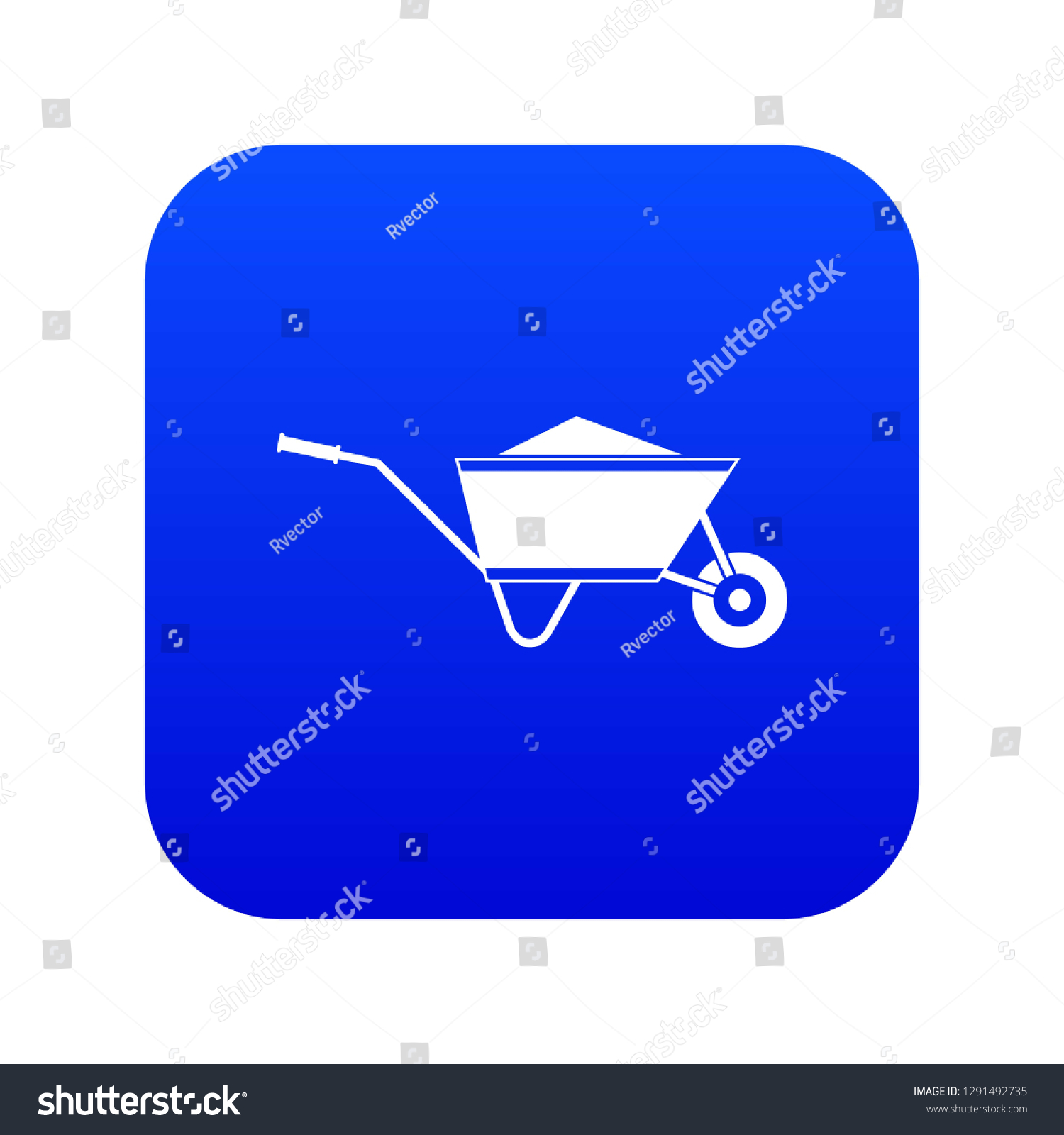 SVG of Wheelbarrow with sand icon digital blue for any design isolated on white vector illustration svg