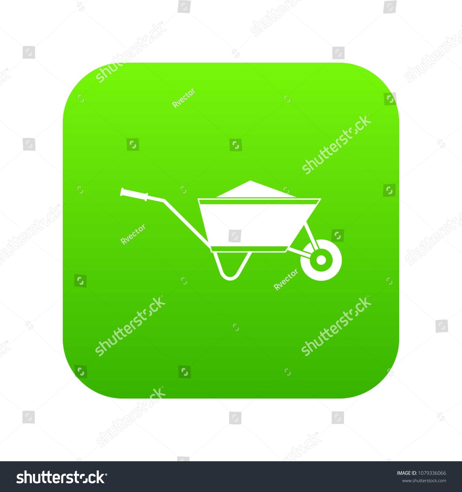 SVG of Wheelbarrow with sand icon digital green for any design isolated on white vector illustration svg
