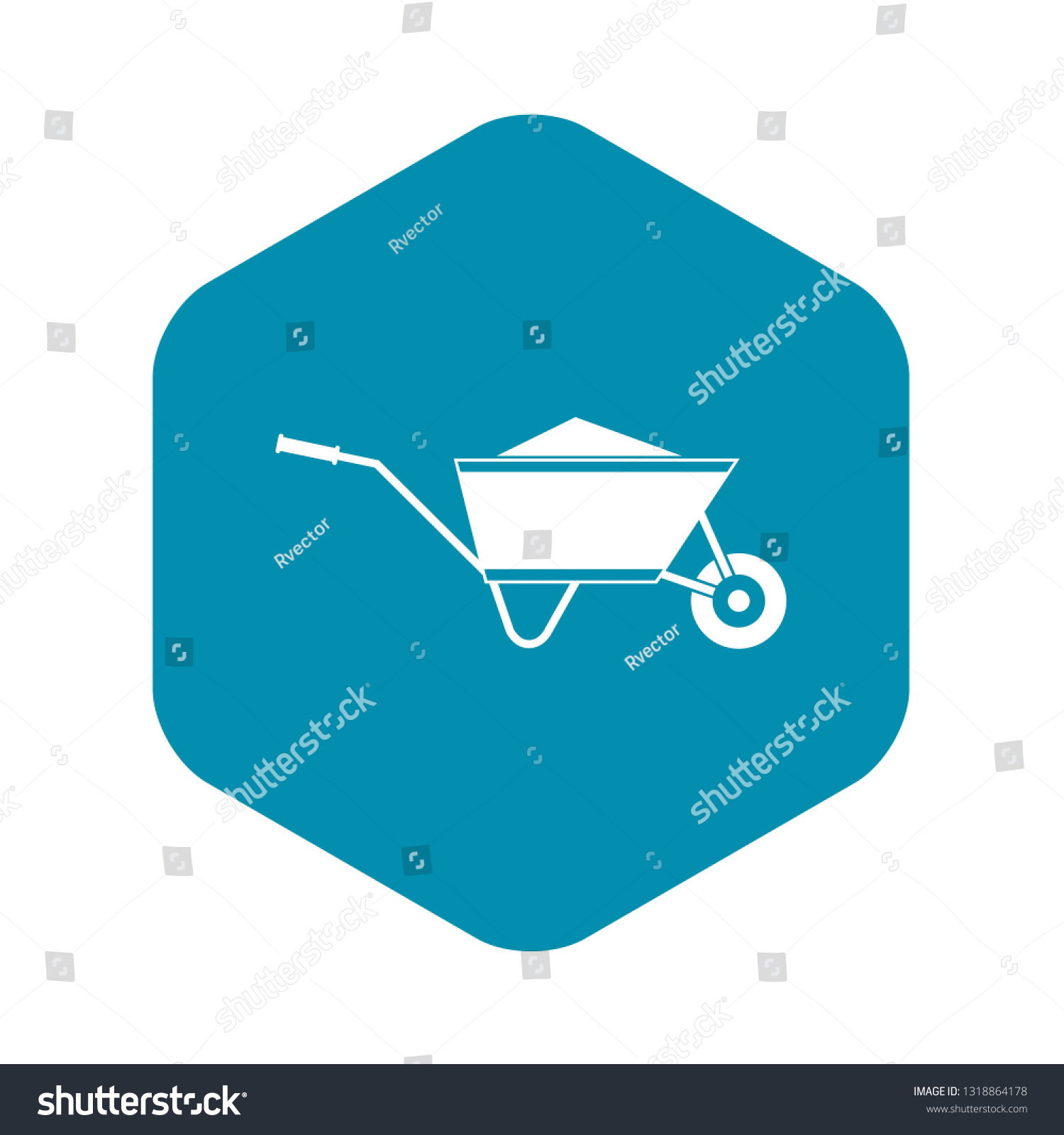 SVG of Wheelbarrow with sand icon in simple style isolated on white background svg