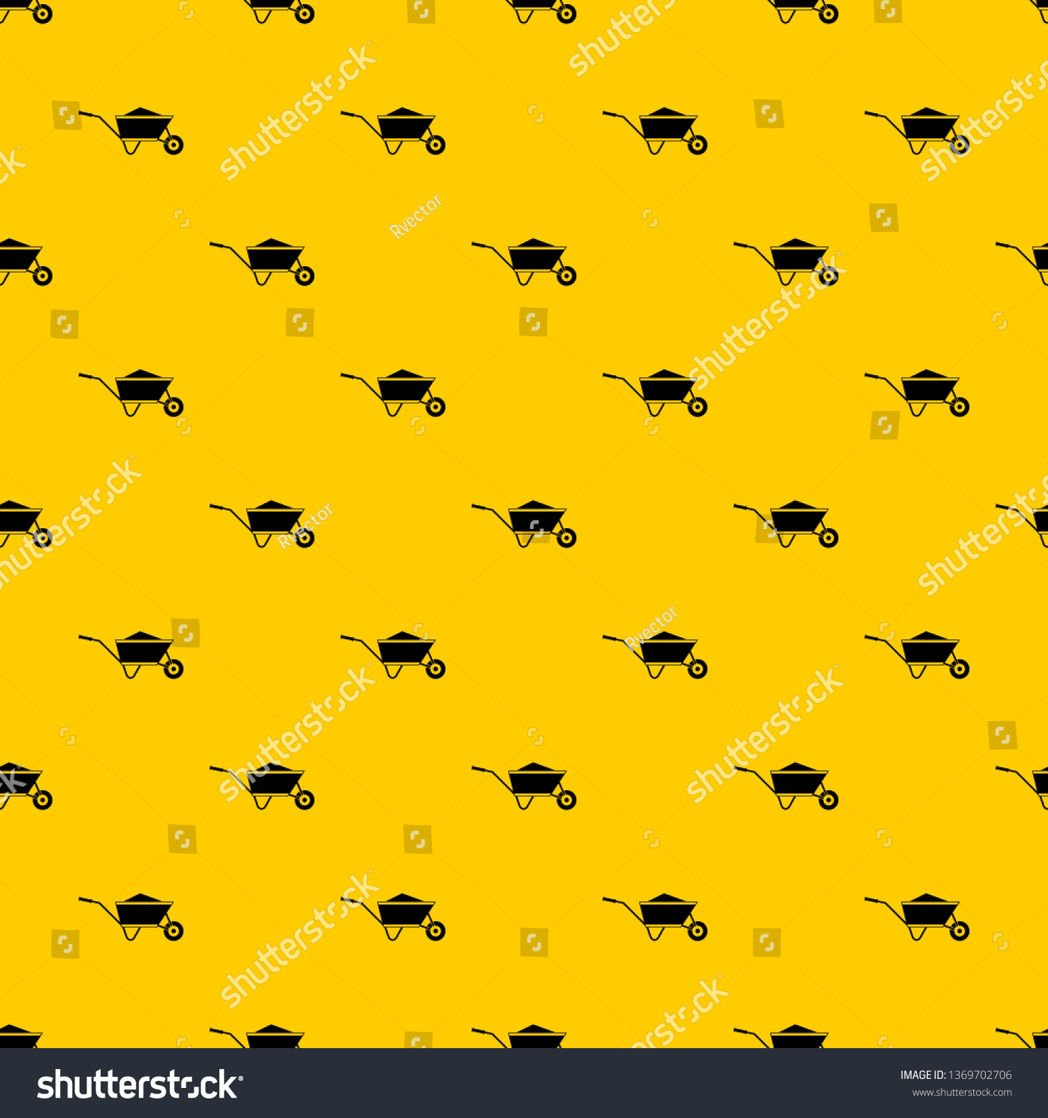 SVG of Wheelbarrow with sand pattern seamless vector repeat geometric yellow for any design svg