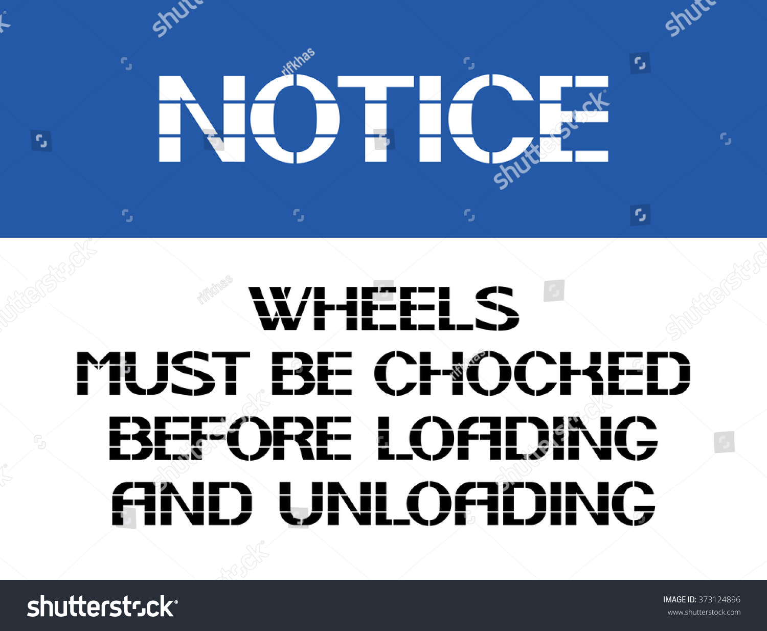 SVG of Wheels must be chocked before loading and unloading.
Notice.Text for the driver of the car or repair technician mechanic. svg