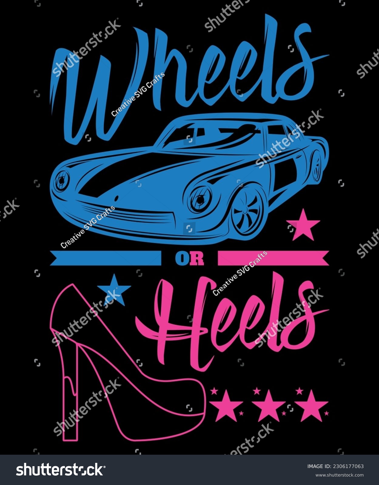 SVG of Wheels Or Heels, Gender Reveal Shirts, Shirt Print Template SVG svg