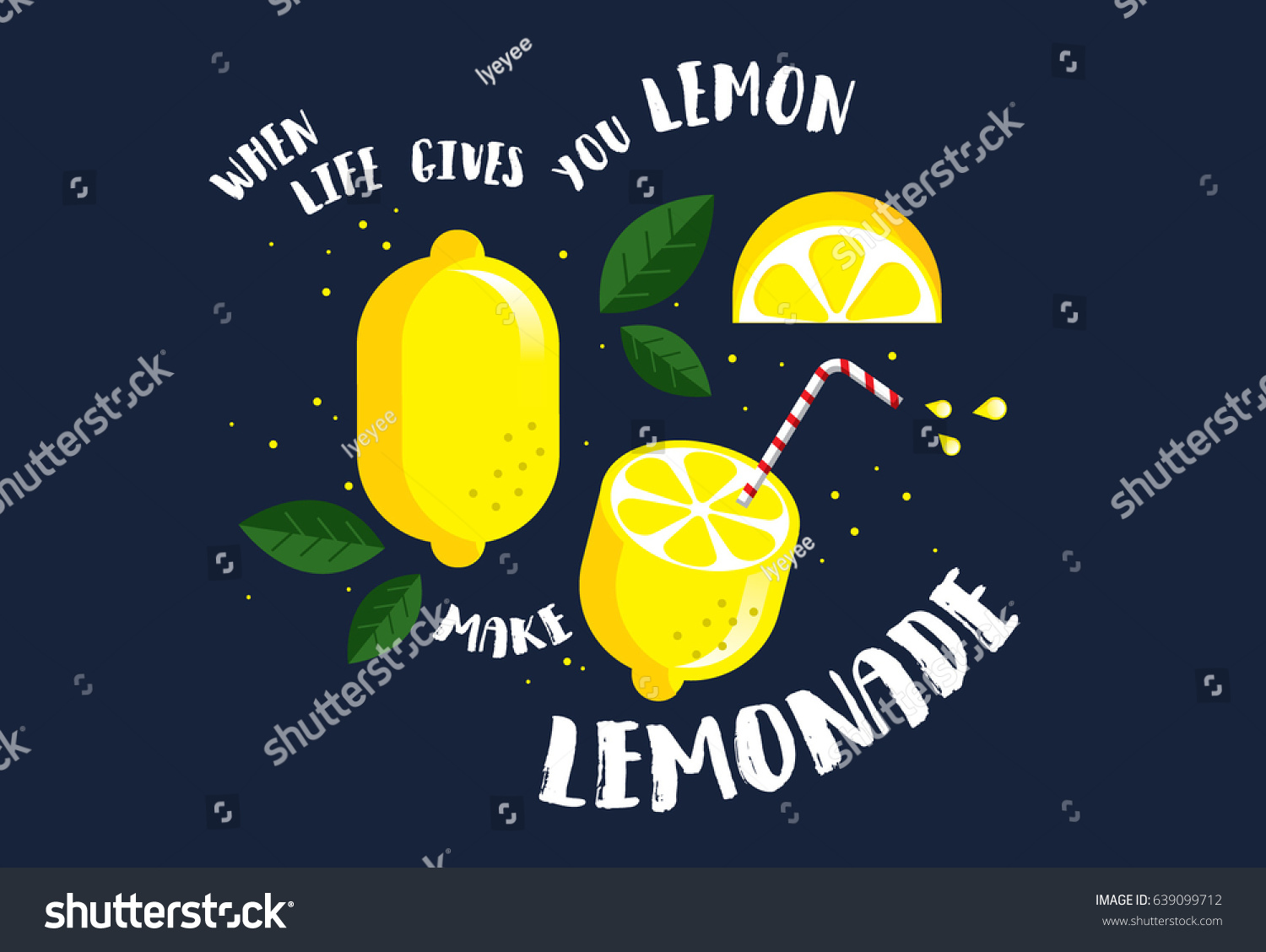 when life gives you lemons make lemonade quote template vector illustration