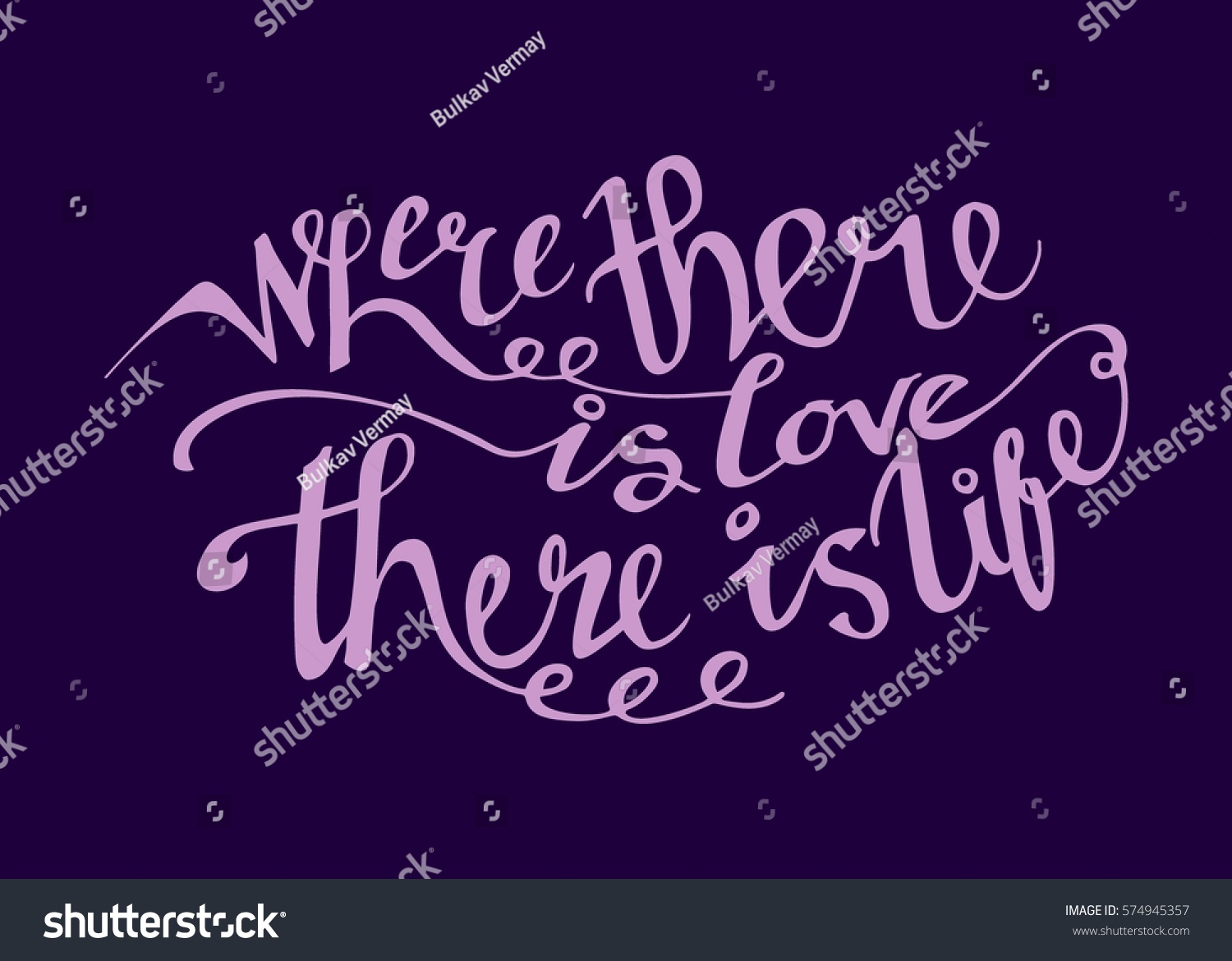 Where There is Love There is Life Hand Lettered Quote Modern Calligraphy Romantic