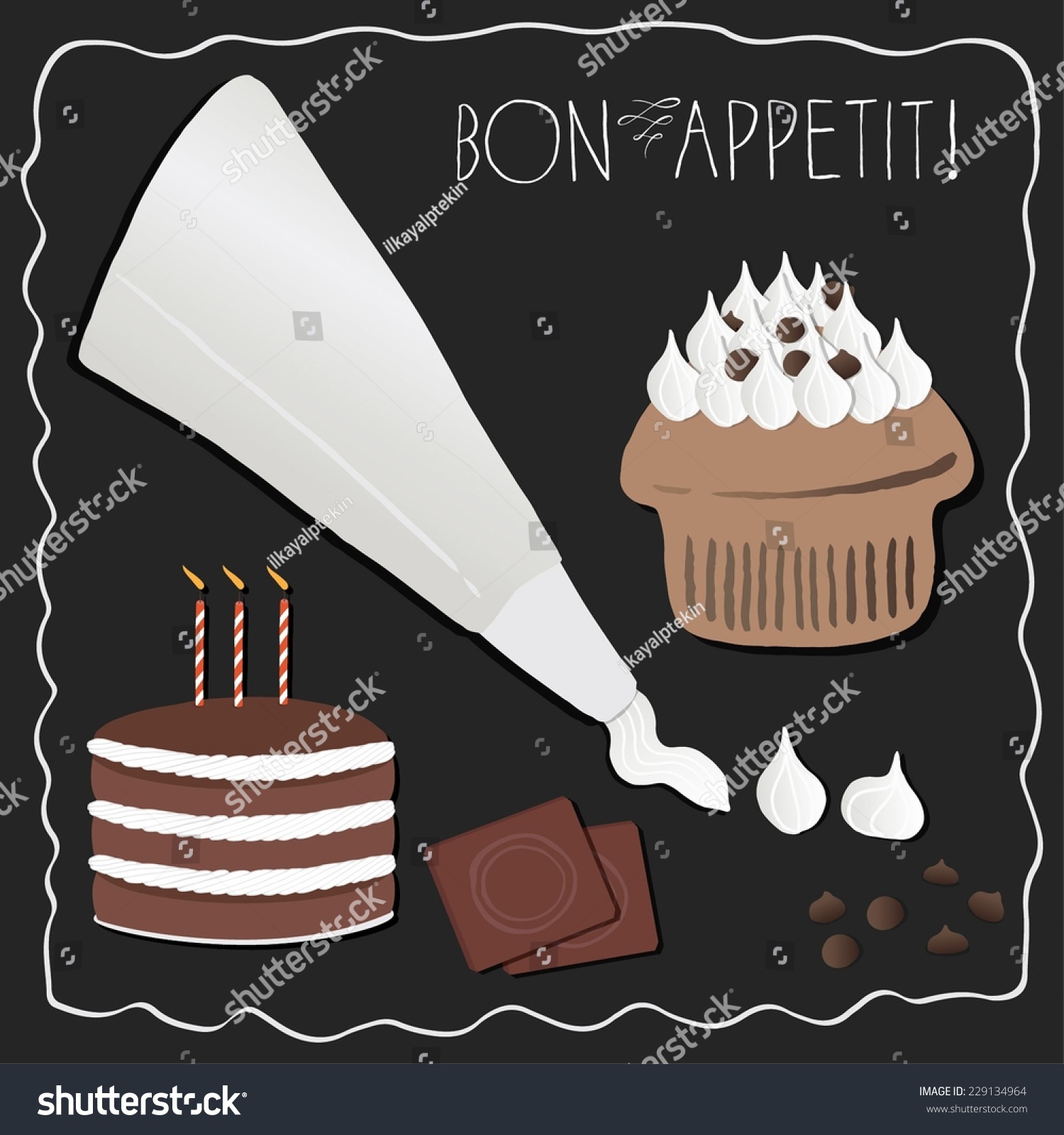 Whipped Cream Vector Icon Set Stock Vector (Royalty Free) 229134964