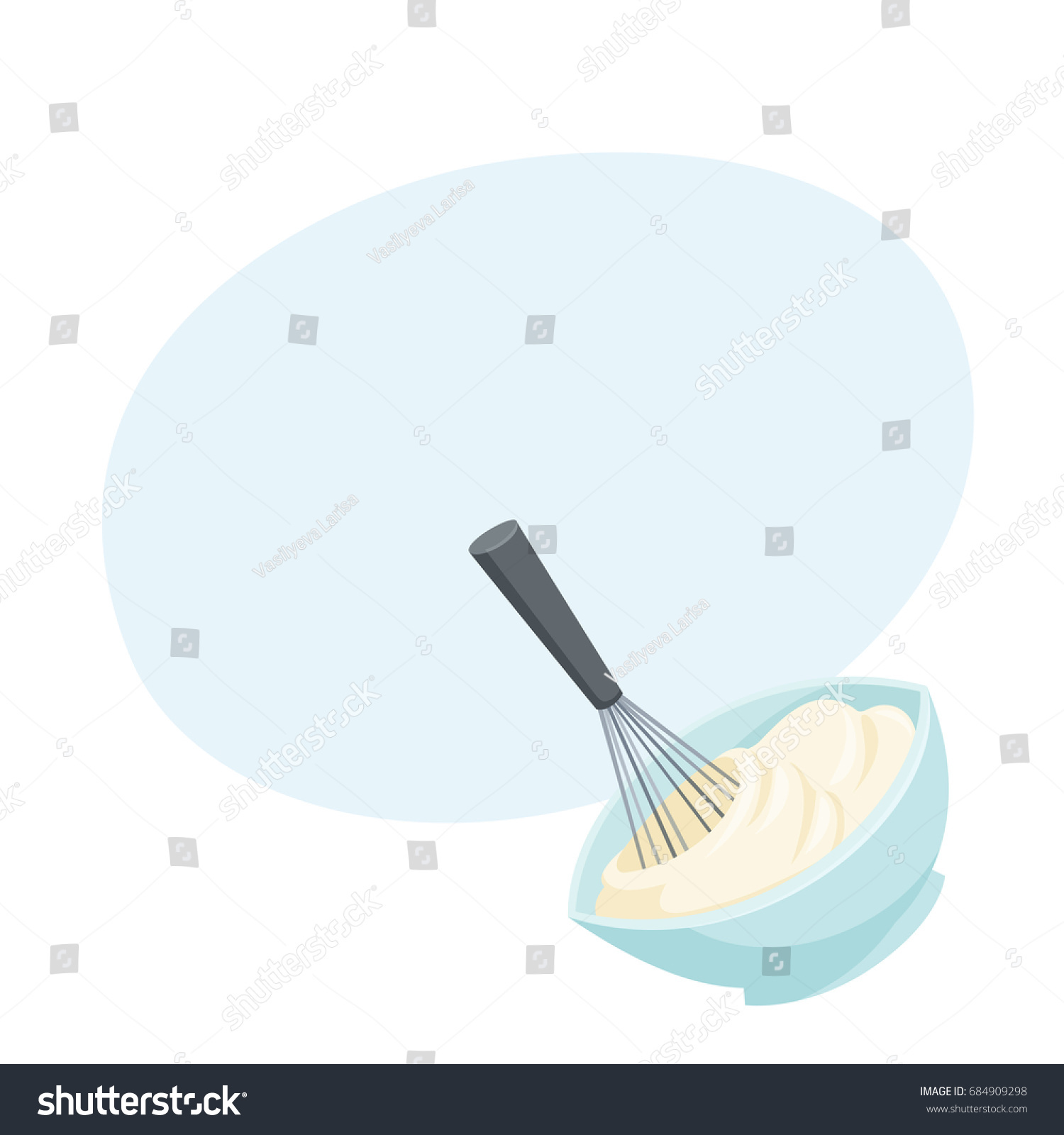SVG of Whisk whipped cream. Bakery process vector illustration. Kitchenware, cooking utensil isolated on white. Tasty food recipe svg