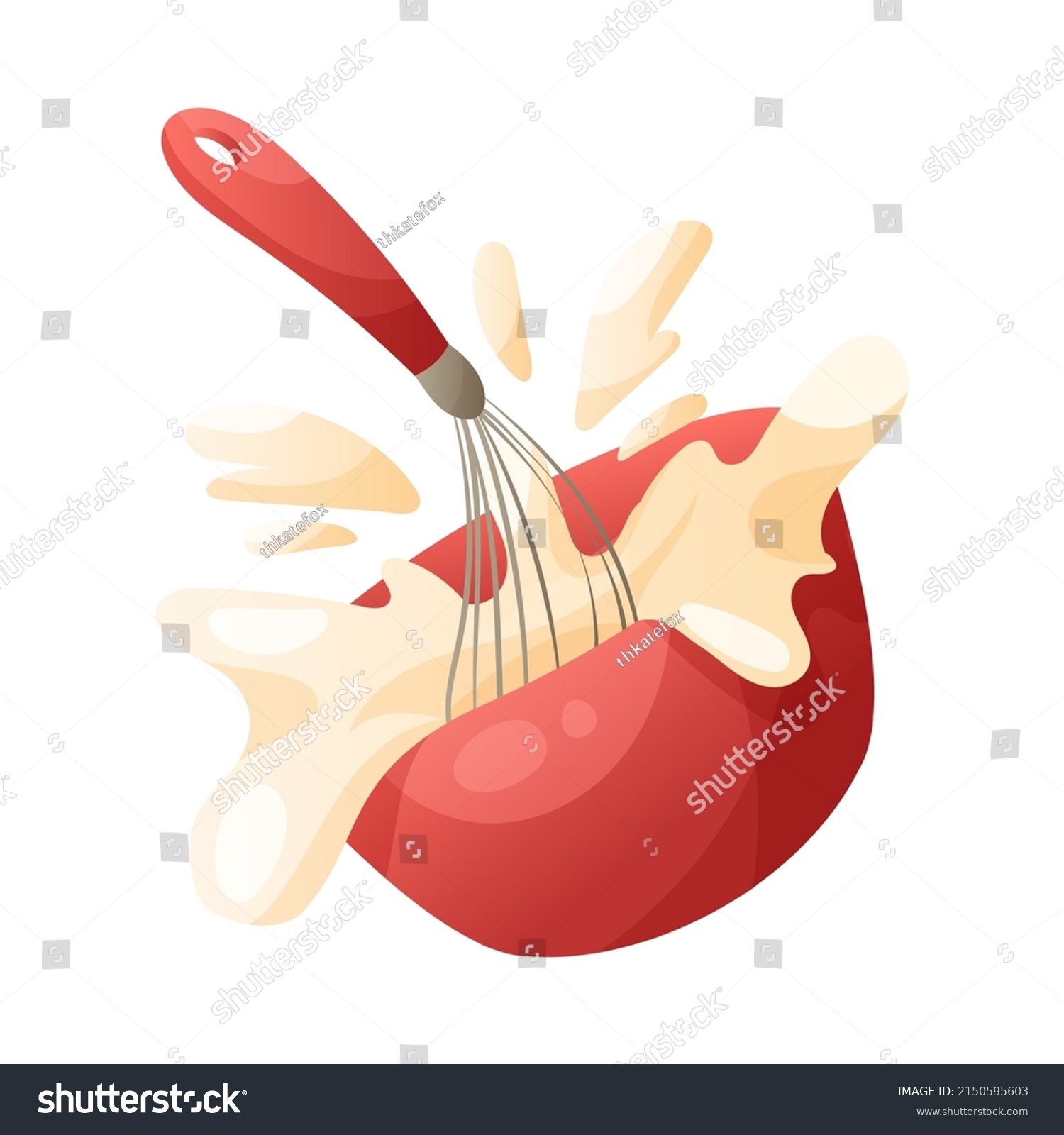 Whisking Cream Bowl Vector Cartoon Illustration Stock Vector (Royalty ...