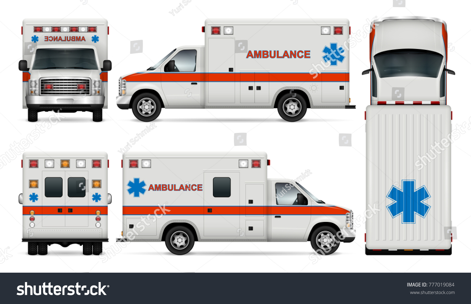 Download Immagine vettoriale a tema White Ambulance Car Vector Mockup Isolated (royalty free) 777019084 ...