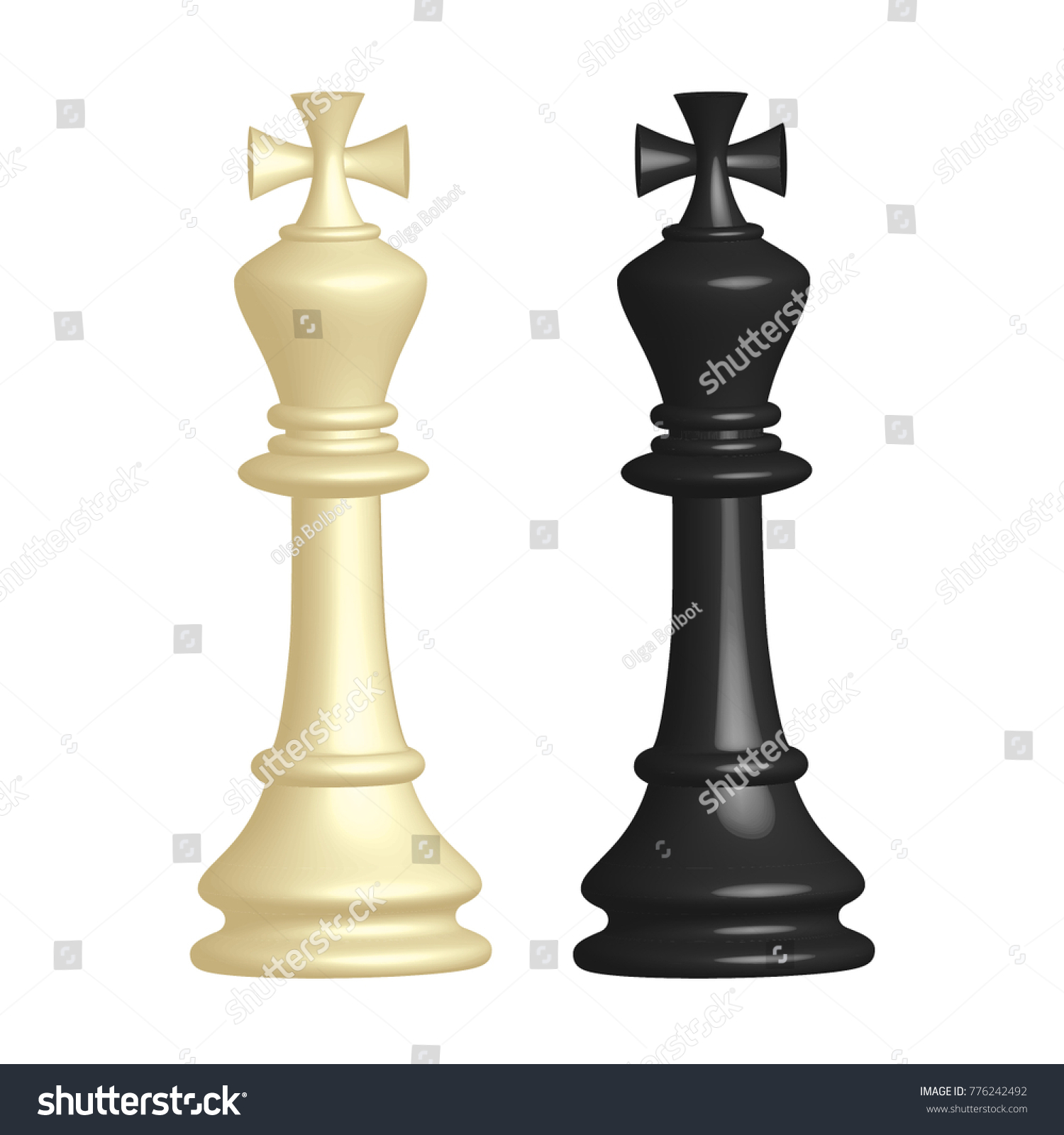 White Black Chess Piece King 3d Stock Vector (Royalty Free) 776242492 ...