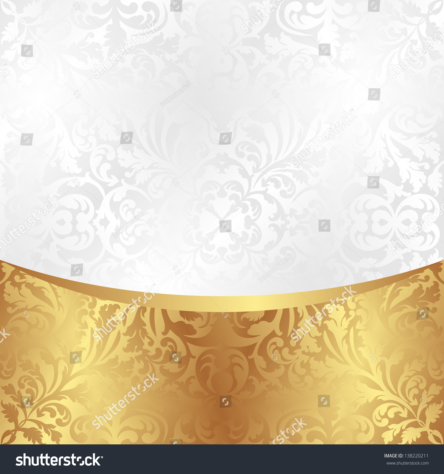 White Gold Background Ornaments Stock Vector 138220211  Shutterstock