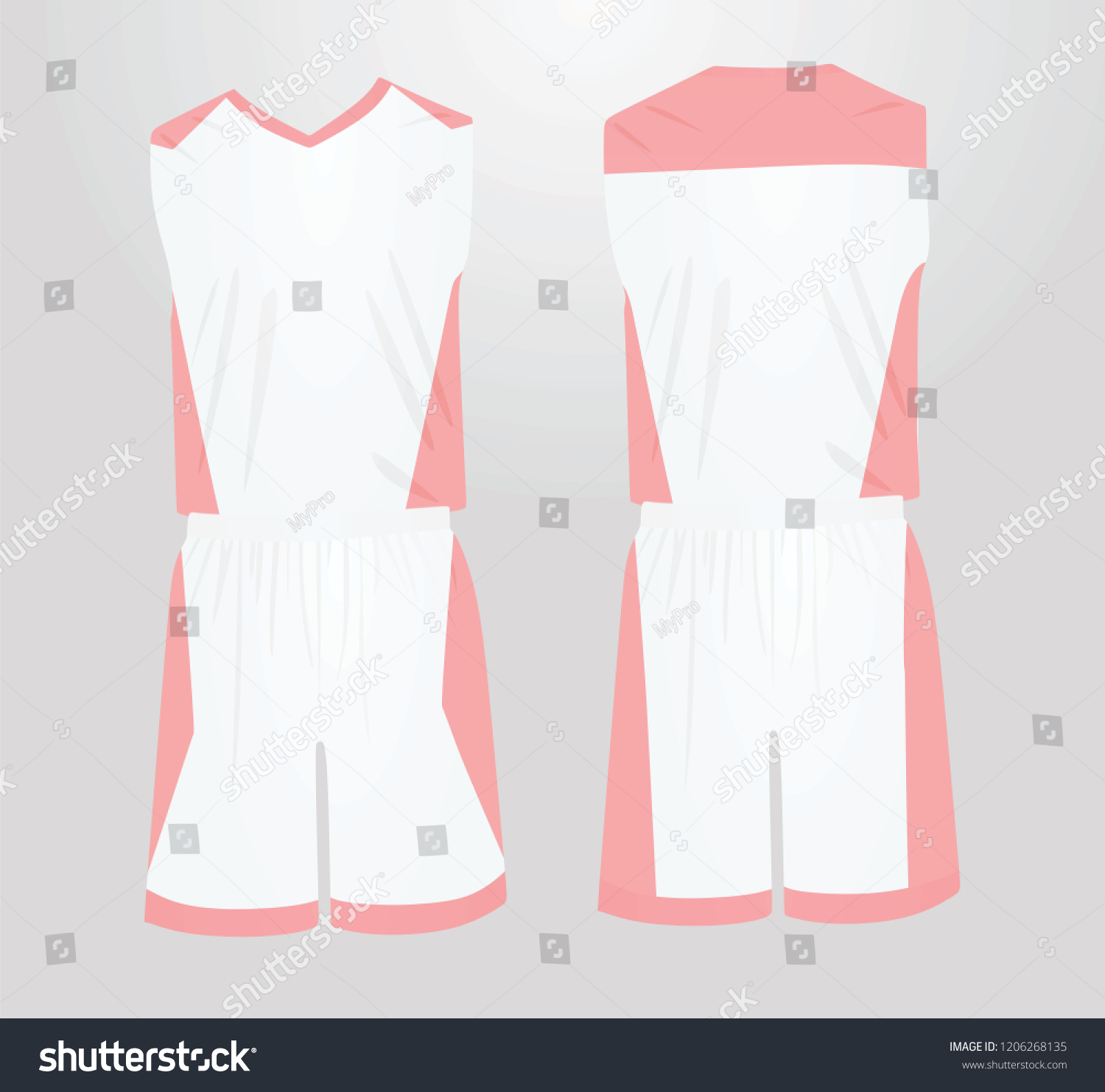 White Pink Basketball Uniform Vector Illustration Stock Vector (Royalty ...