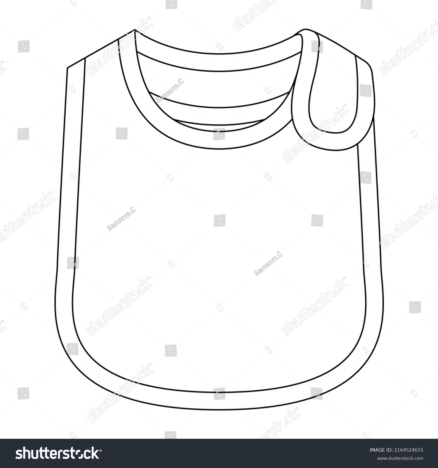 SVG of White Baby Bib Template On White Background, Vector File. svg