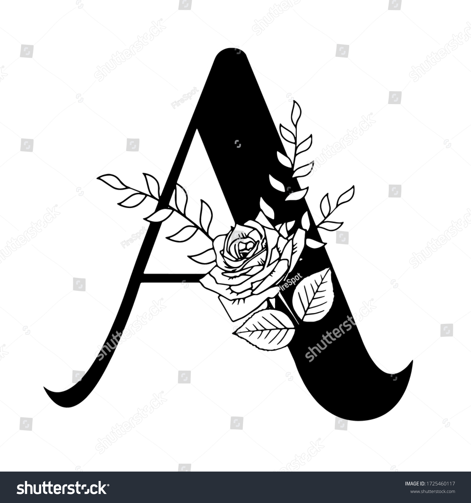 White Background Retro Silhouette English Letter Stock Vector (Royalty ...