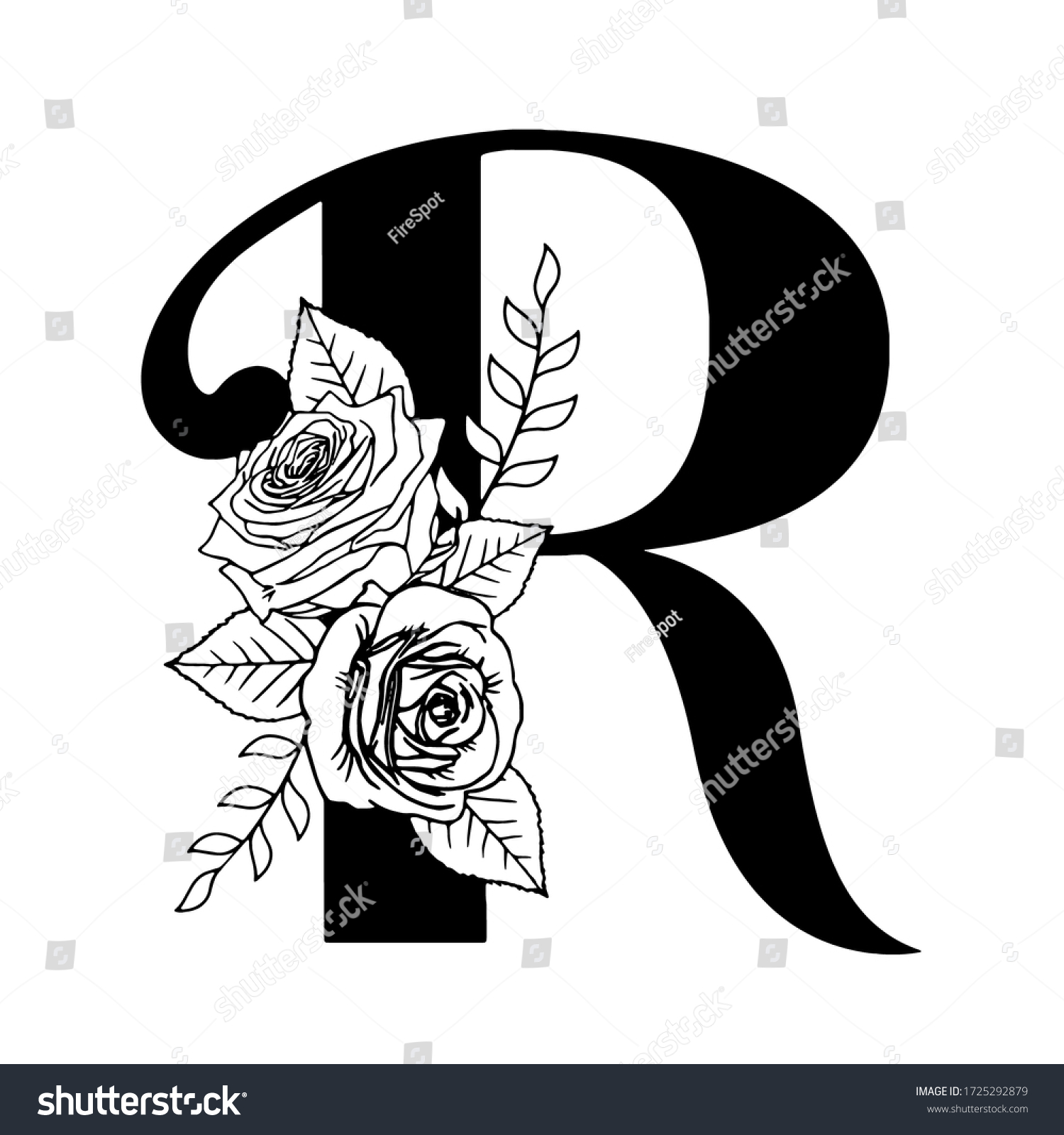 White Background Retro Silhouette English Letter Stock Vector (Royalty ...