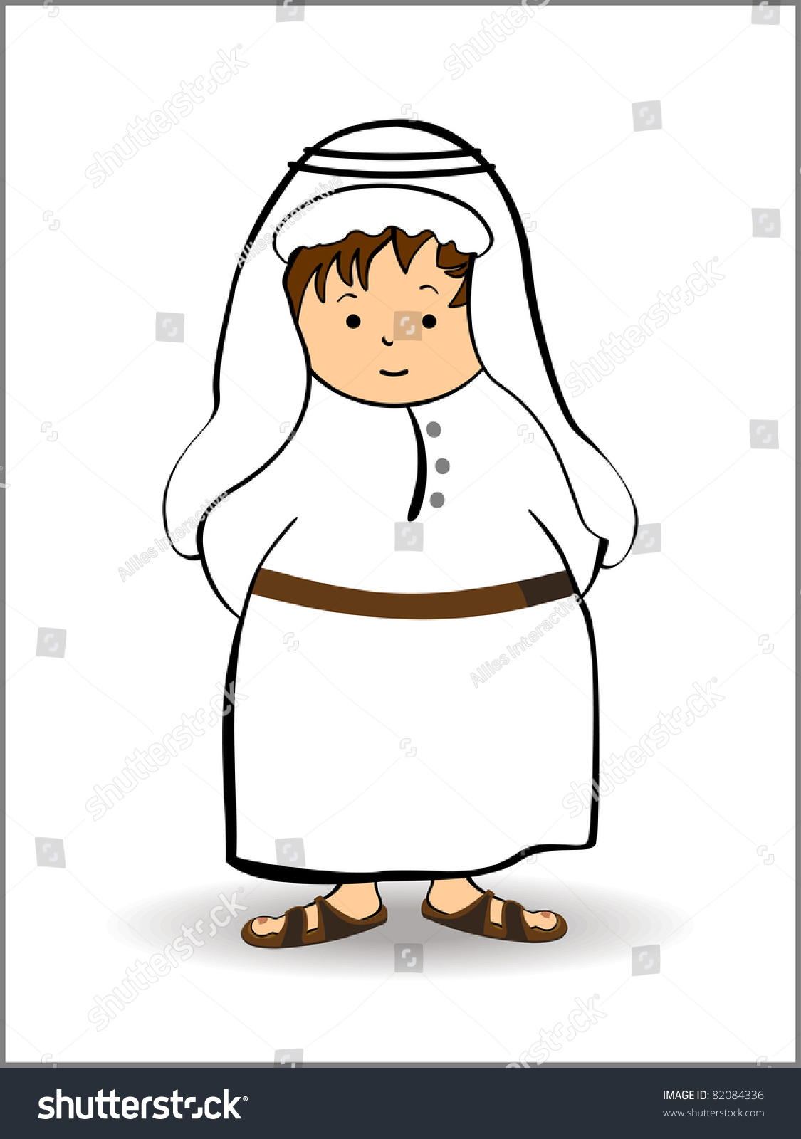 White Background Arabic Boy Stock Vector 82084336 - Shutterstock