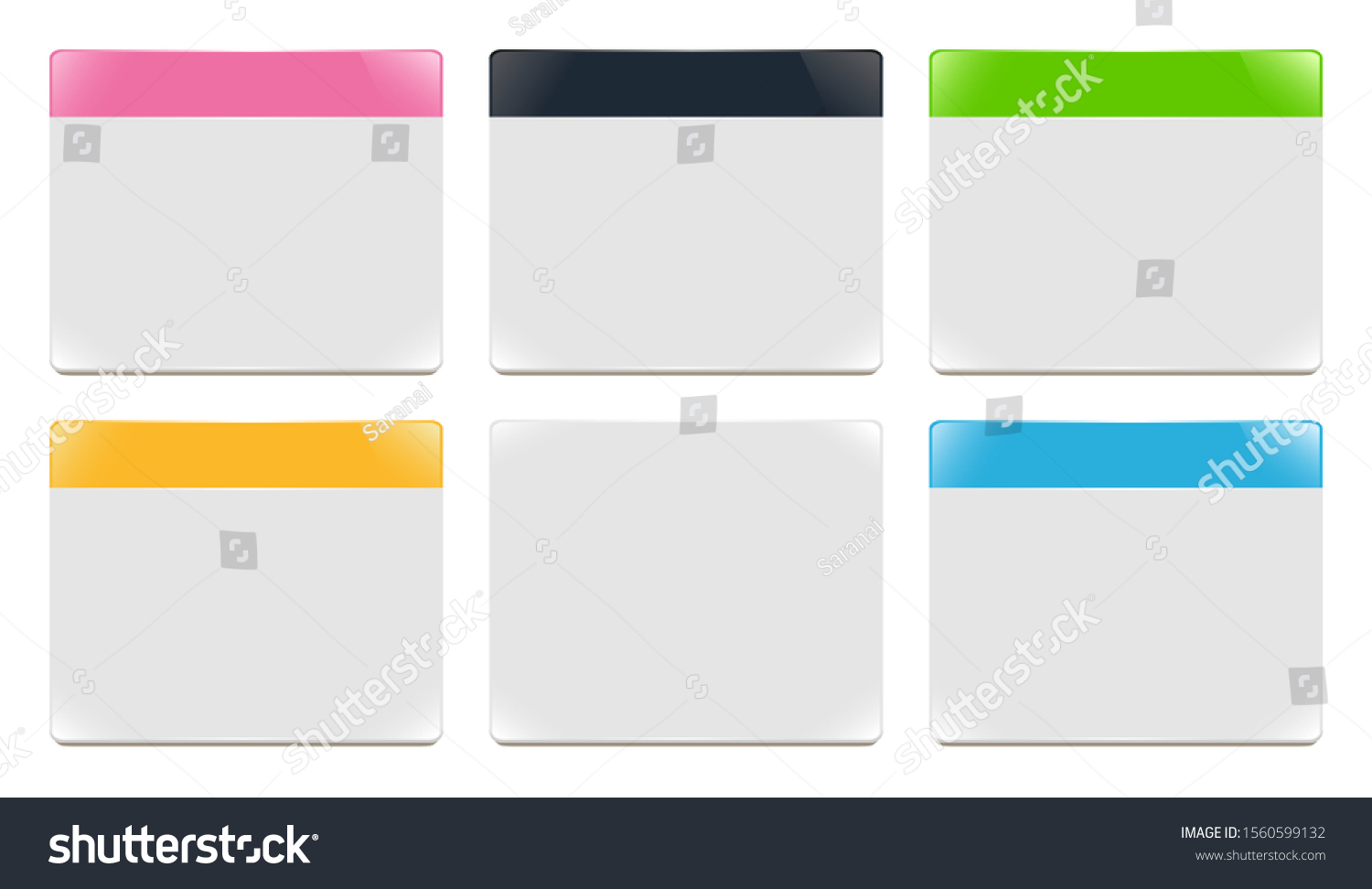 White Backgrounds Panel Templates Set Vector Stock Vector (Royalty Free ...
