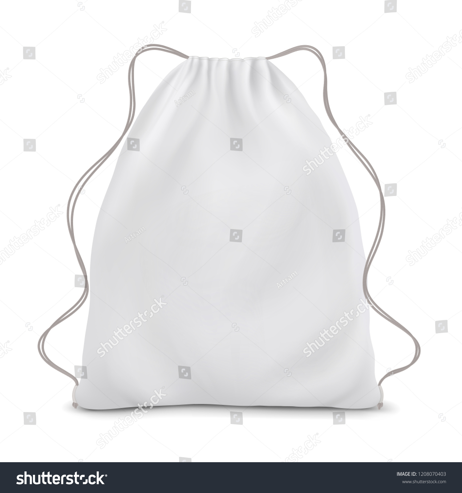 White Backpack Laces Sport Bag Mockup Stock Vector (Royalty Free ...
