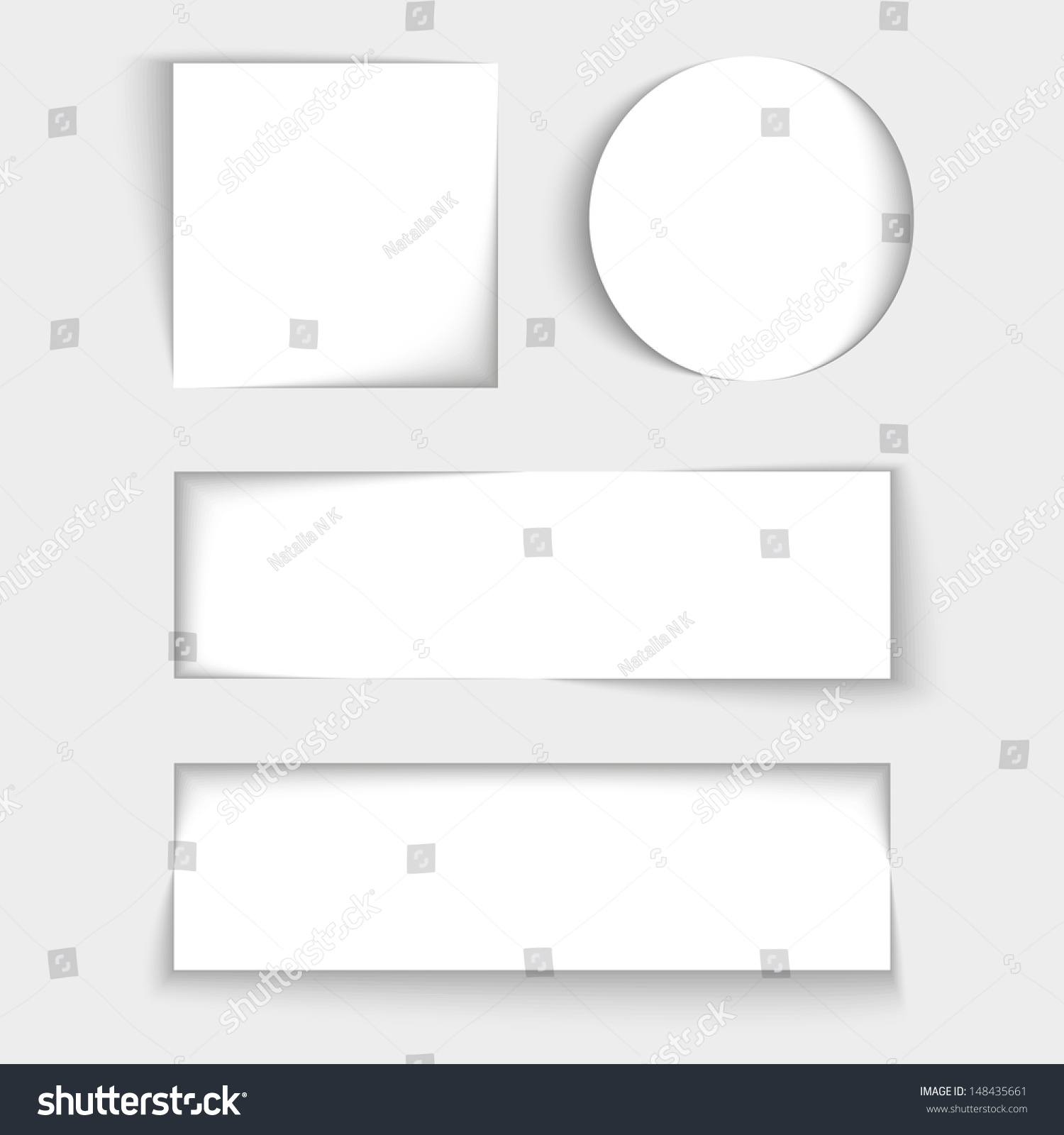 White Banners Vector Illustration Stock Vector 148435661 - Shutterstock