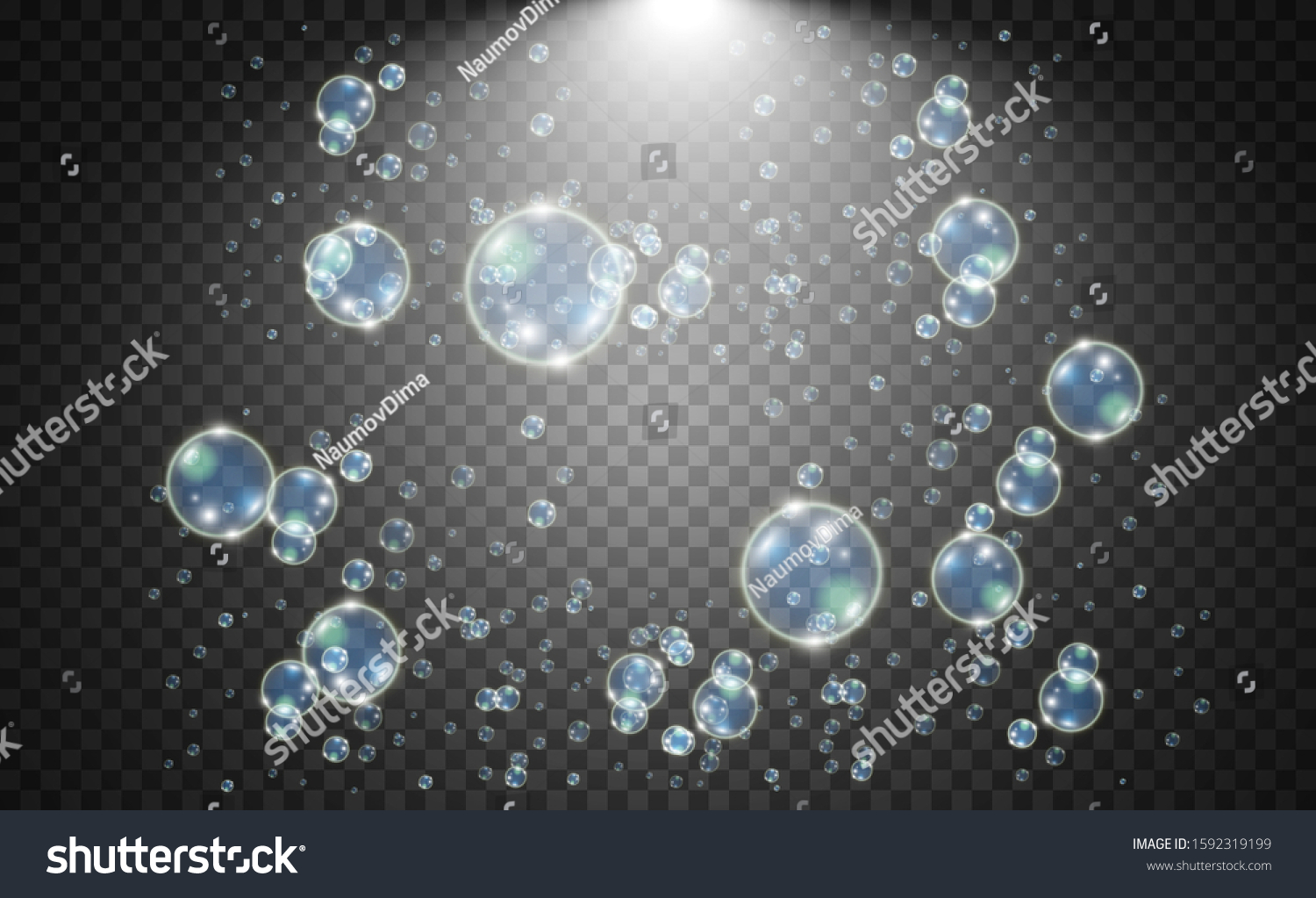 White Beautiful Bubbles On Transparent Background Stock Vector (Royalty