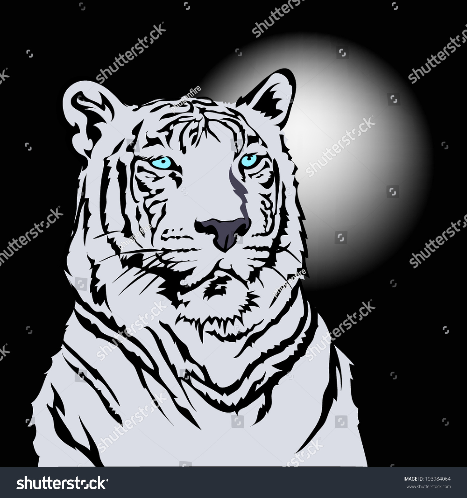 White Bengal Tiger Vector Stock Vector Royalty Free 193984064