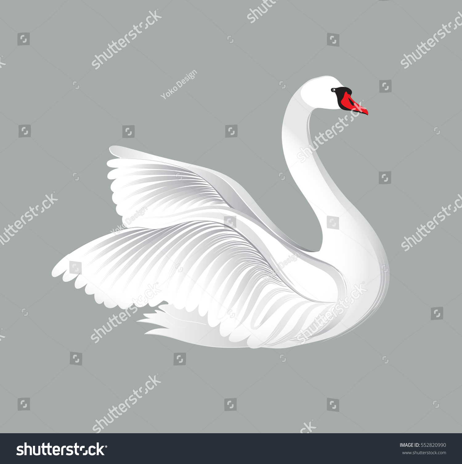 White Bird Isolated Over White Background Stock Vector (Royalty Free ...