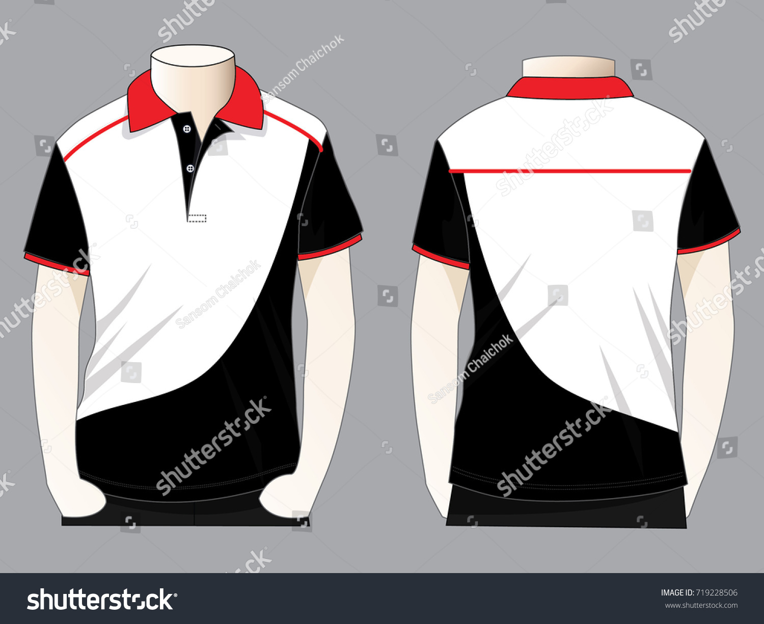 White Black Polo Shirt Design Stock Vector 719228506 - Shutterstock
