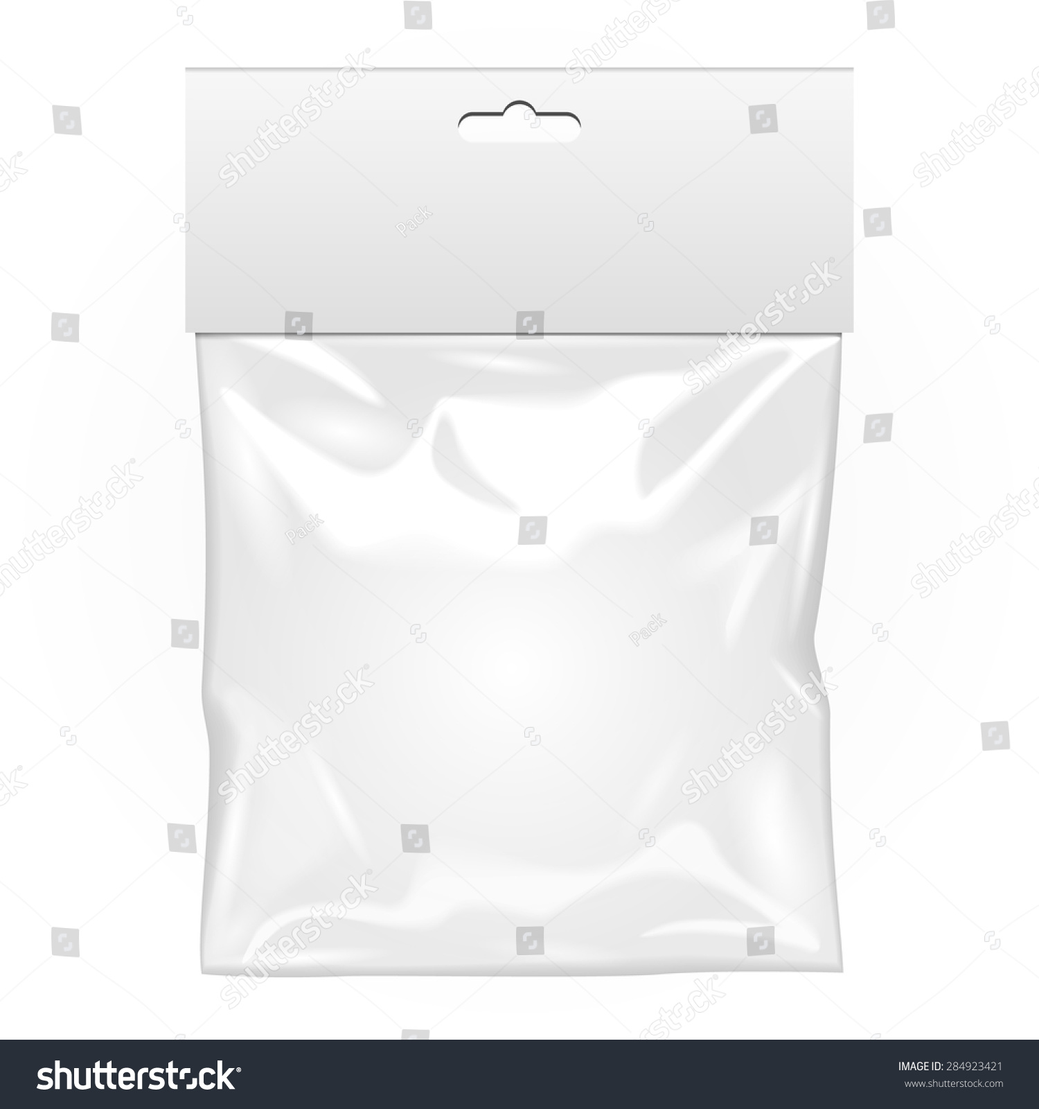White Blank Plastic Pocket Bag Transparent Stock Vector 284923421 Shutterstock Plastic Bag Design Template