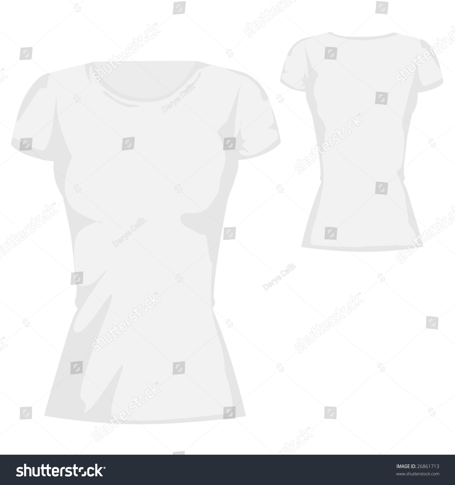 White Blank Tshirt Design Template Womenswear Stock Vector 26861713 ...