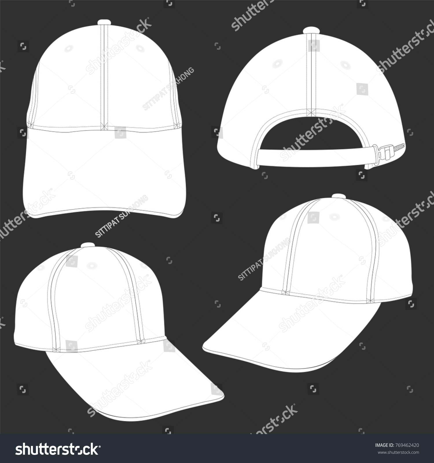 White Cap Template Using Fashion Cloth Stock Vector (Royalty Free ...