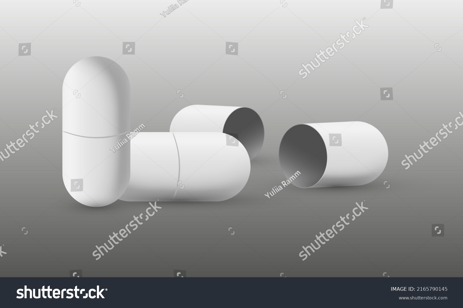 SVG of White capsules on a gray background. The medicine. Vector illustration svg