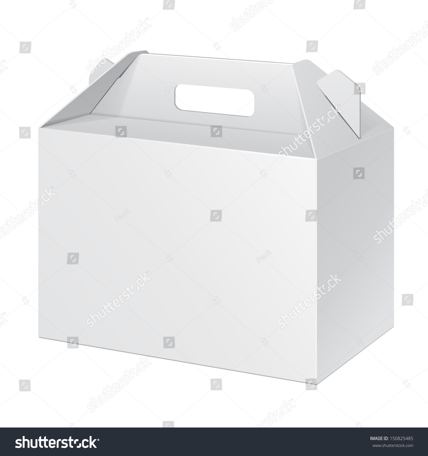 White Cardboard Carry Box Packaging Food Stock Vector Royalty Free